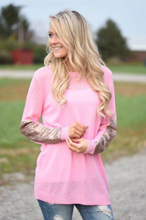 Leave a Little Sparkle Top - Pink - Image 5