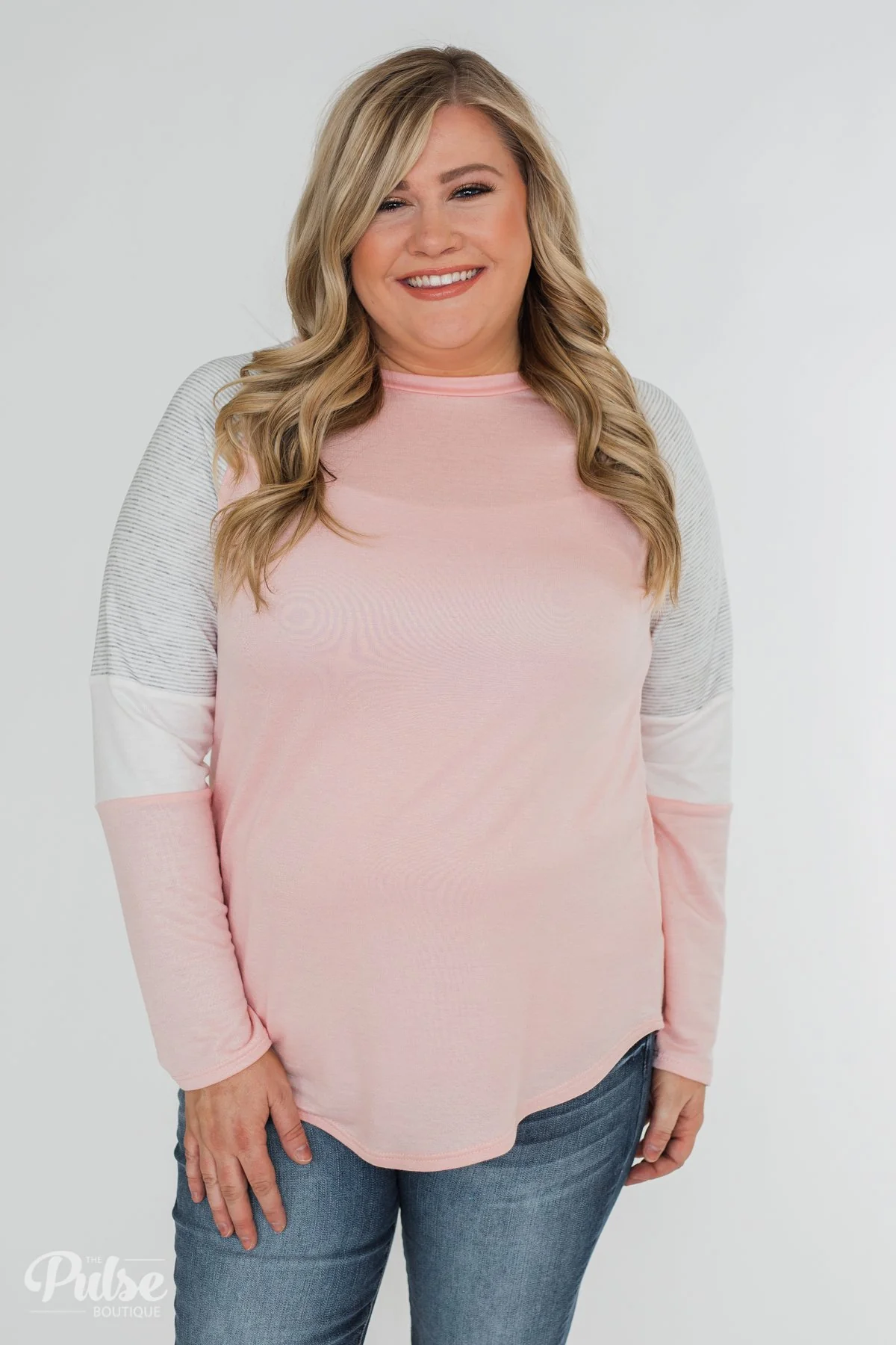 Leave it to Me Color Block Sleeve Top- Pink