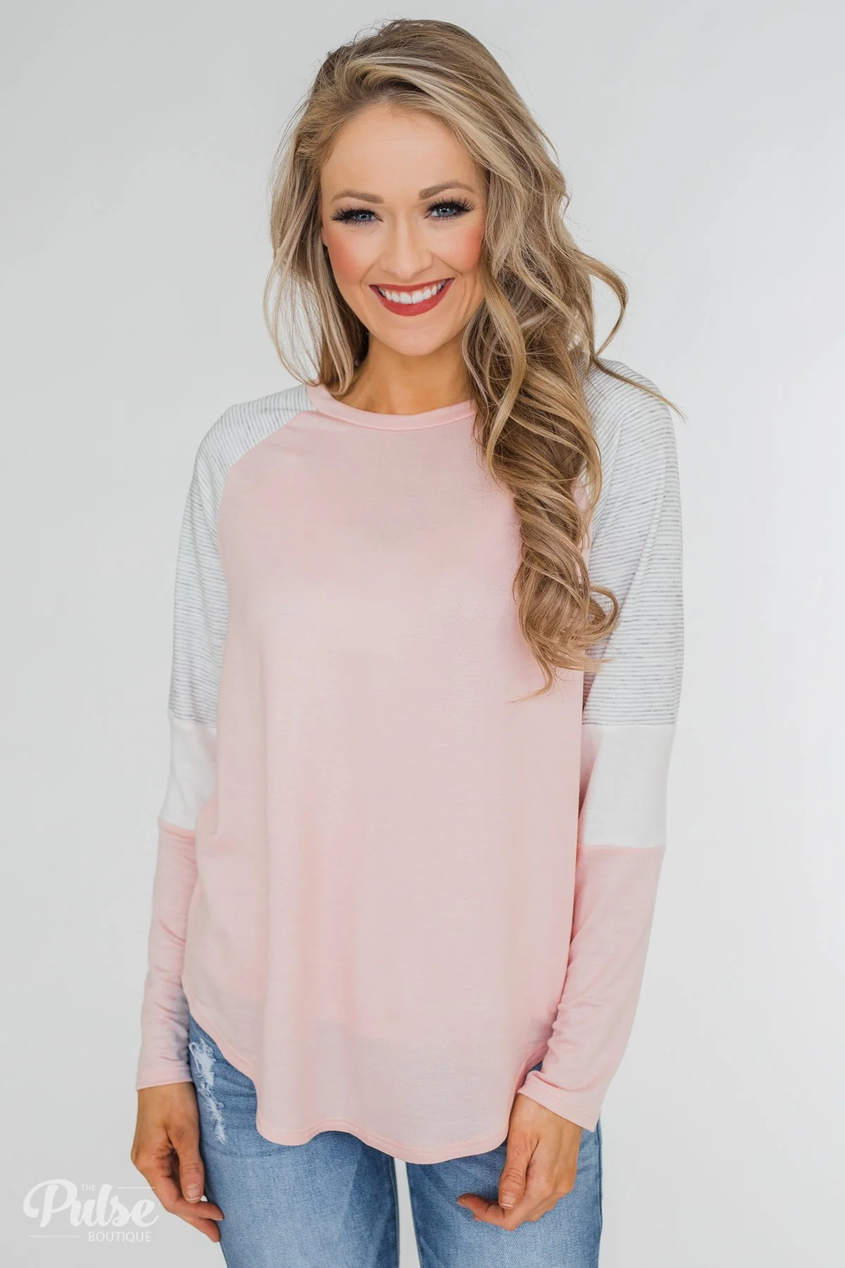 Leave it to Me Color Block Sleeve Top- Pink - Image 4