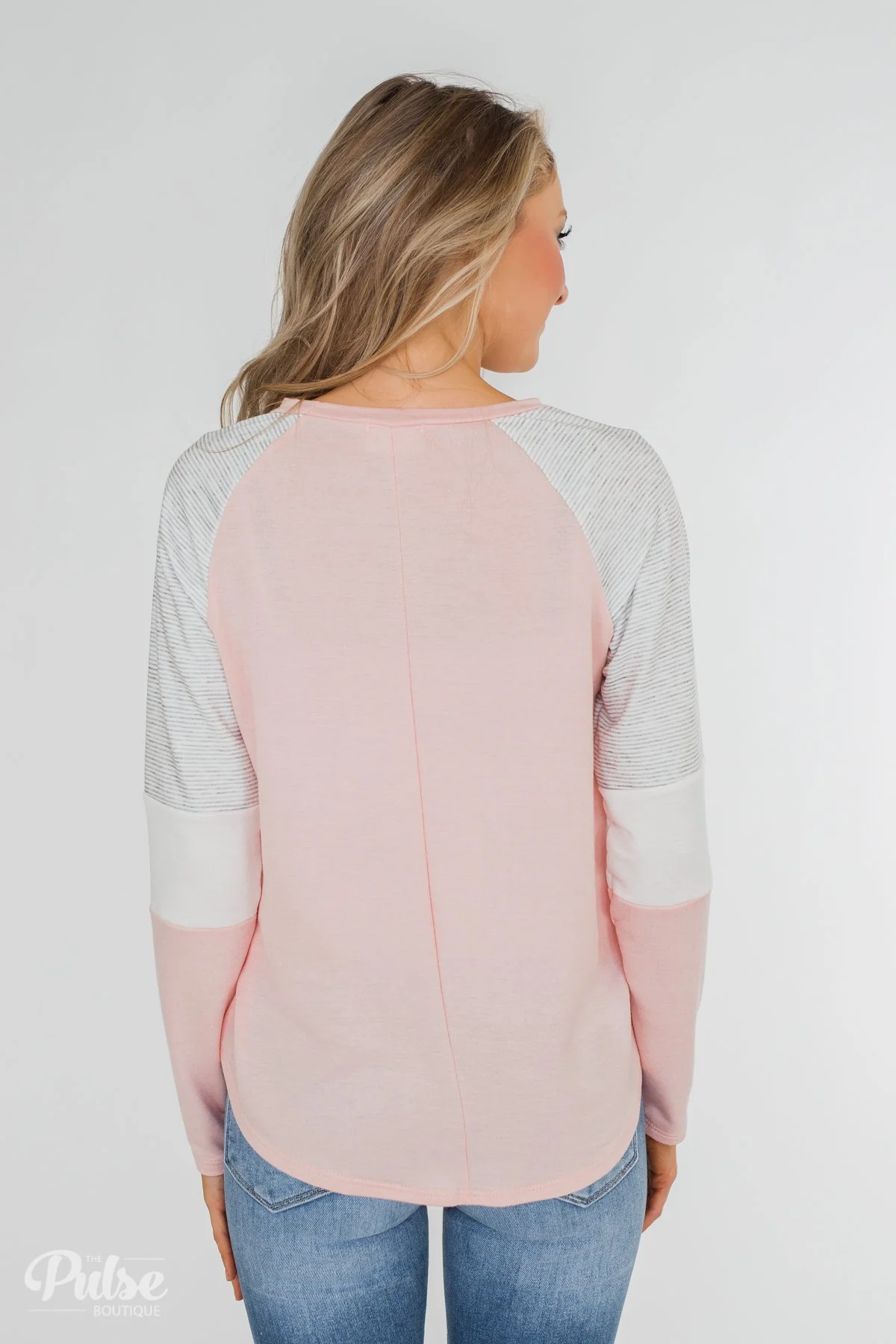 Leave it to Me Color Block Sleeve Top- Pink - Image 7