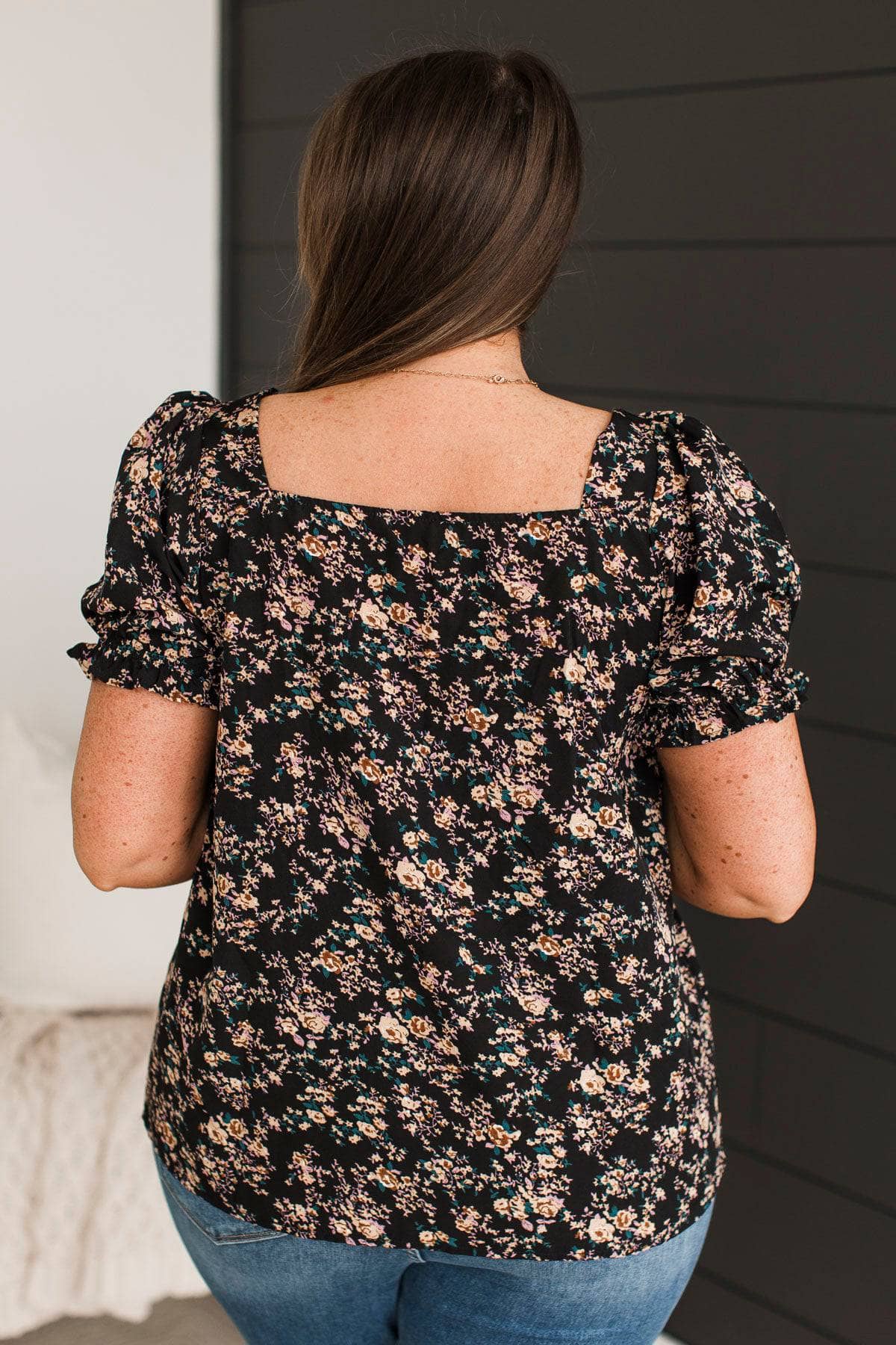Leave Them Fascinated Floral Top- Black - Image 6