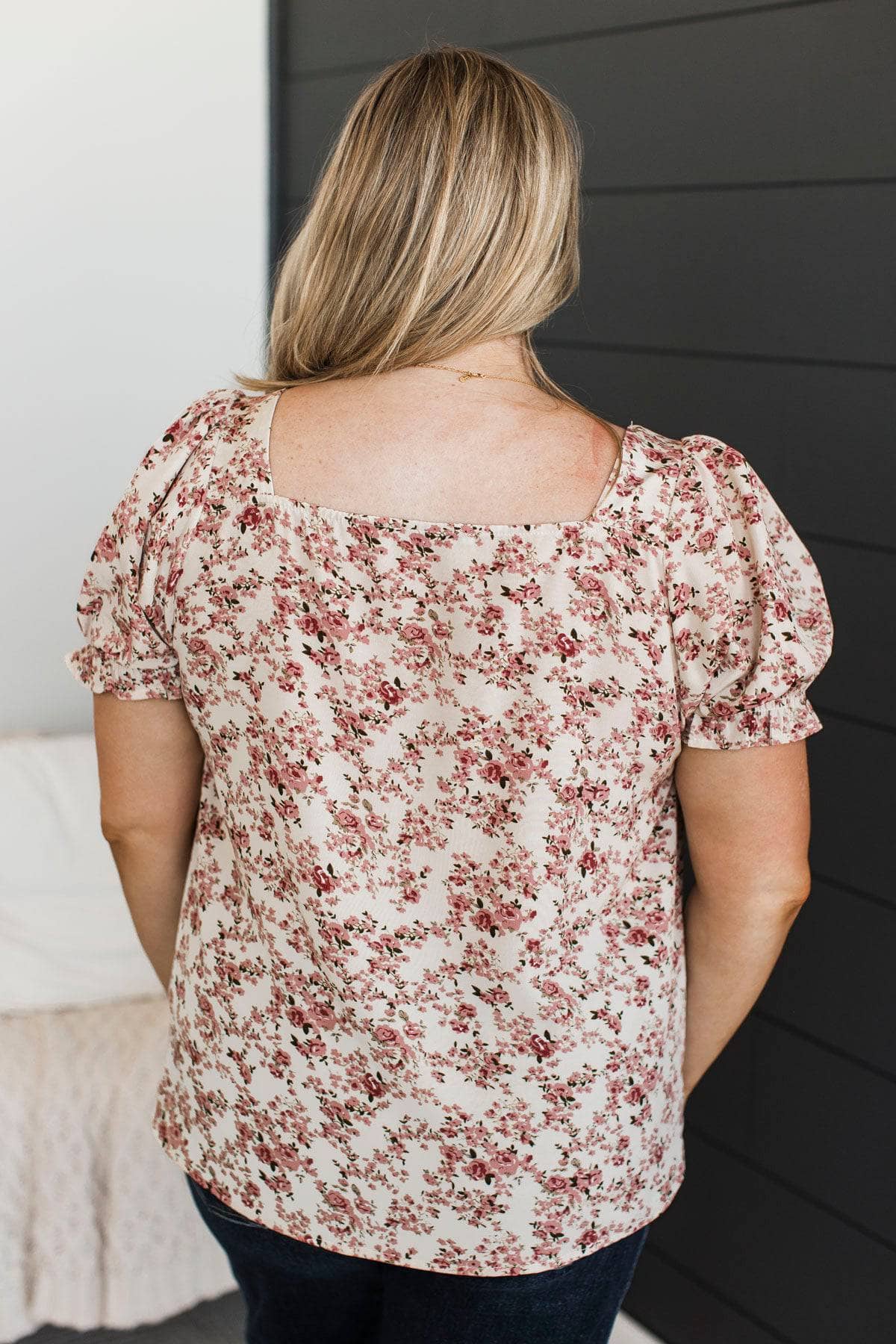 Leave Them Fascinated Floral Top- Cream - Image 7