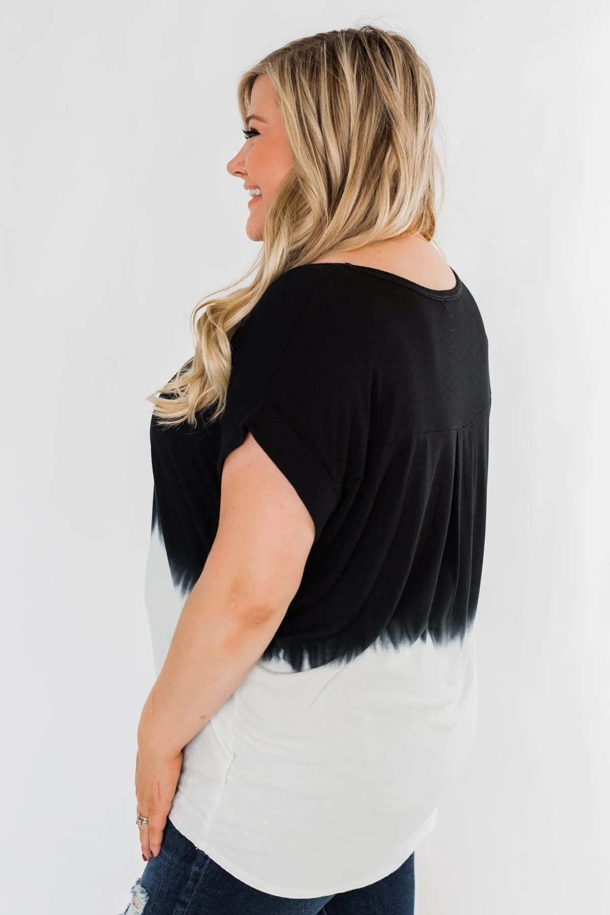 Leave You With A Smile Ombre Top- Black & Ivory - Image 8