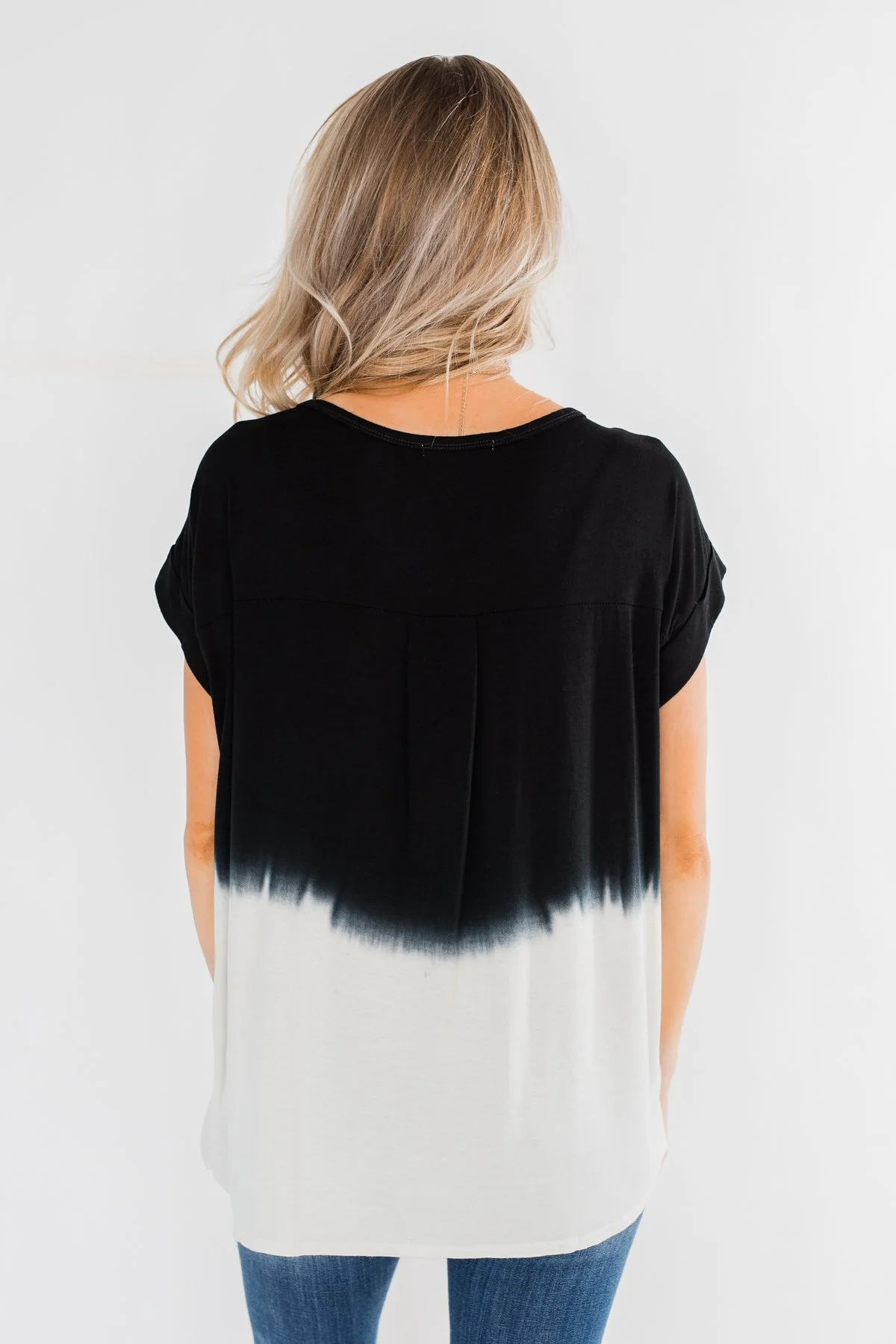 Leave You With A Smile Ombre Top- Black & Ivory - Image 9