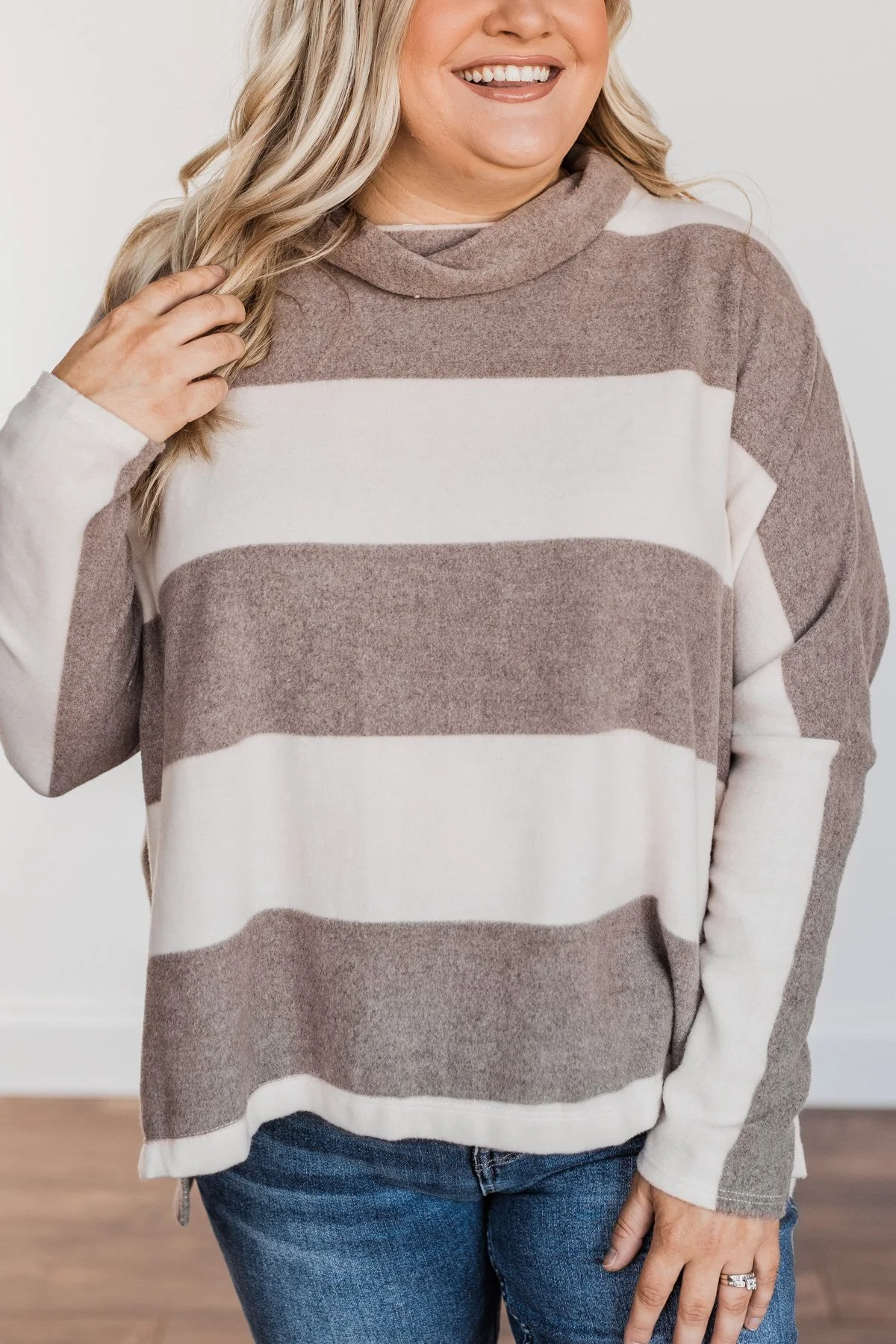 Leaves Are Falling Long Sleeve Pullover- Mocha & Ivory - Image 5