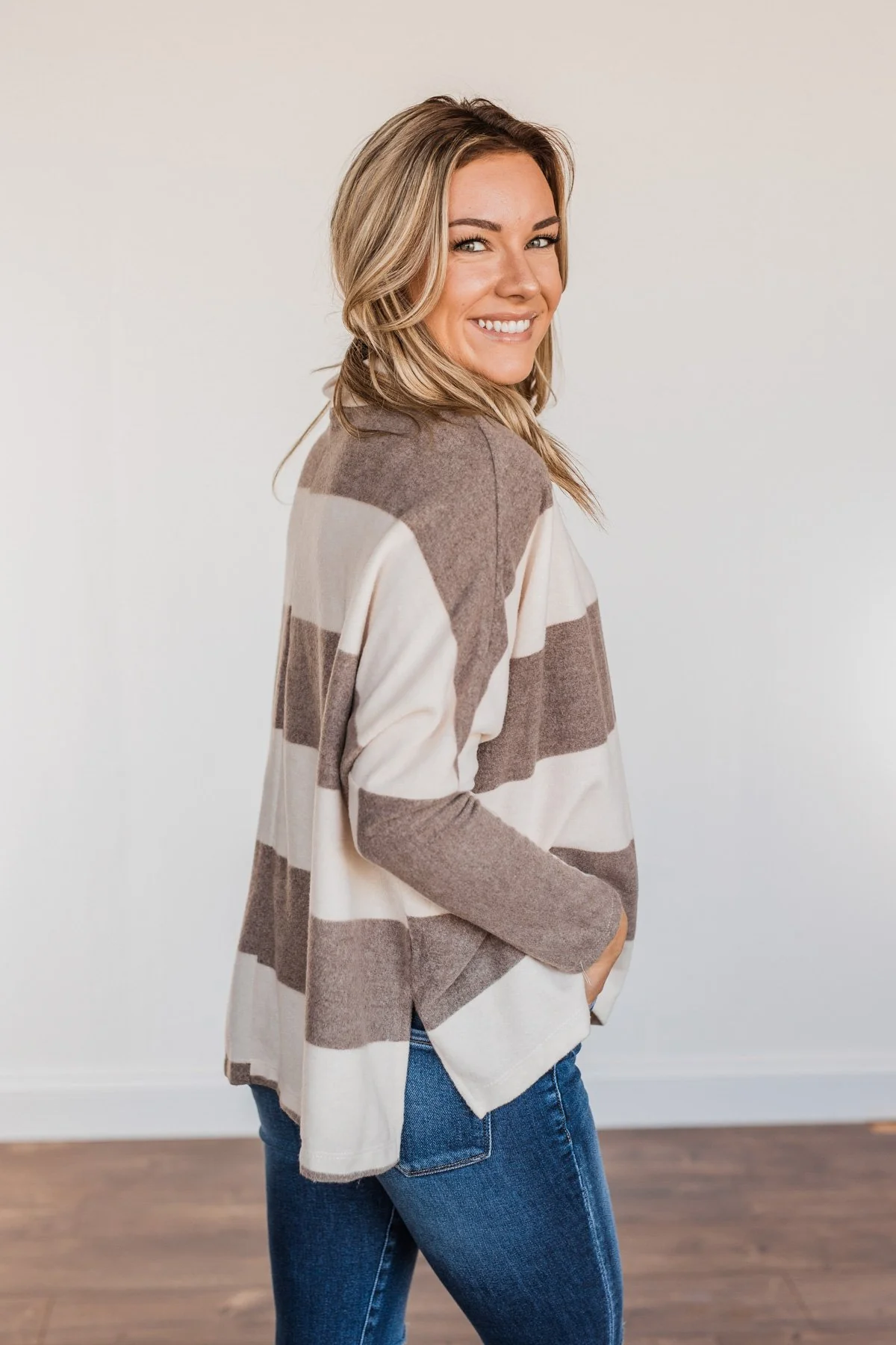 Leaves Are Falling Long Sleeve Pullover- Mocha & Ivory - Image 9
