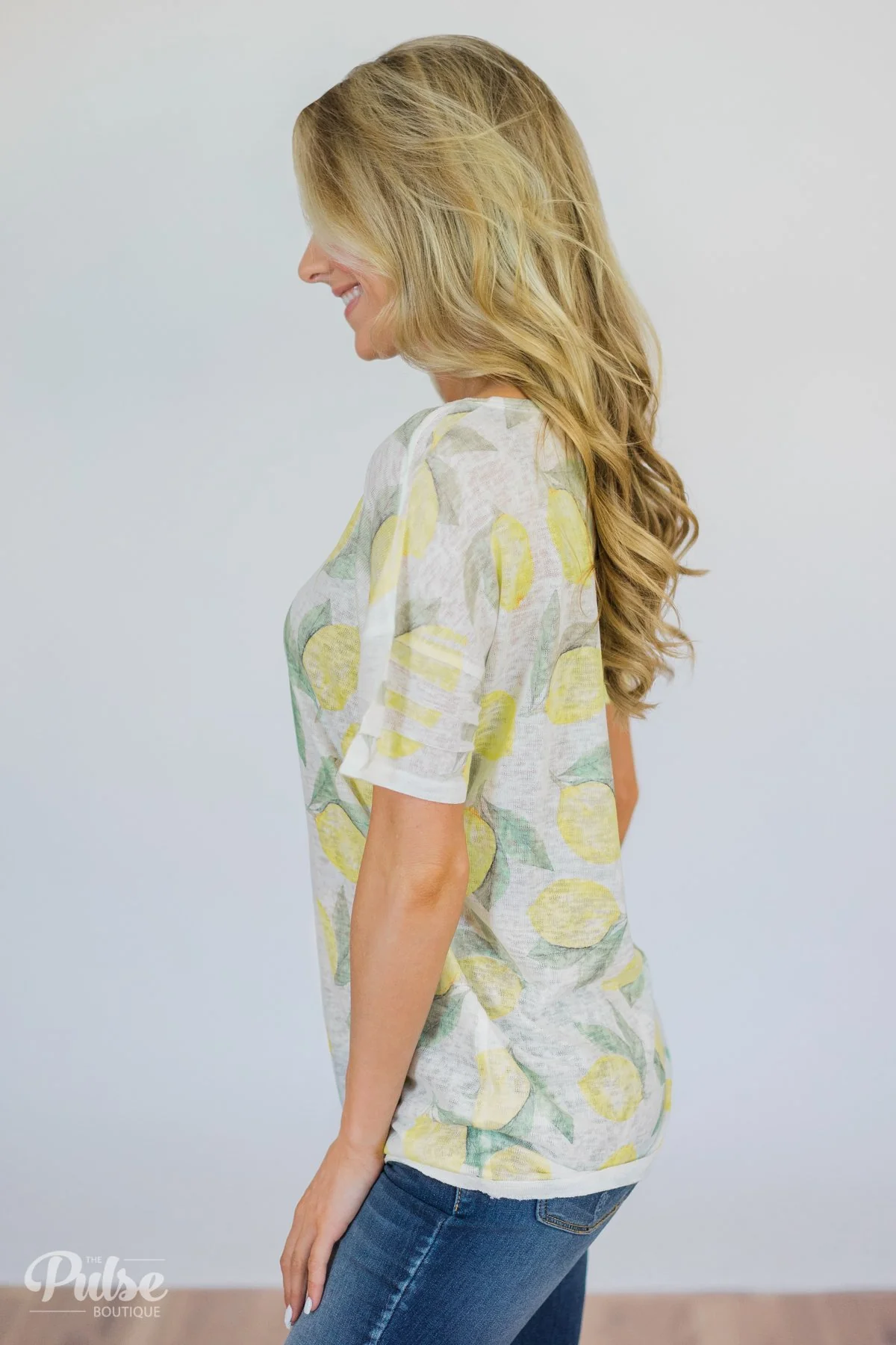 Lemon Squeeze Keyhole Top- Ivory - Image 6