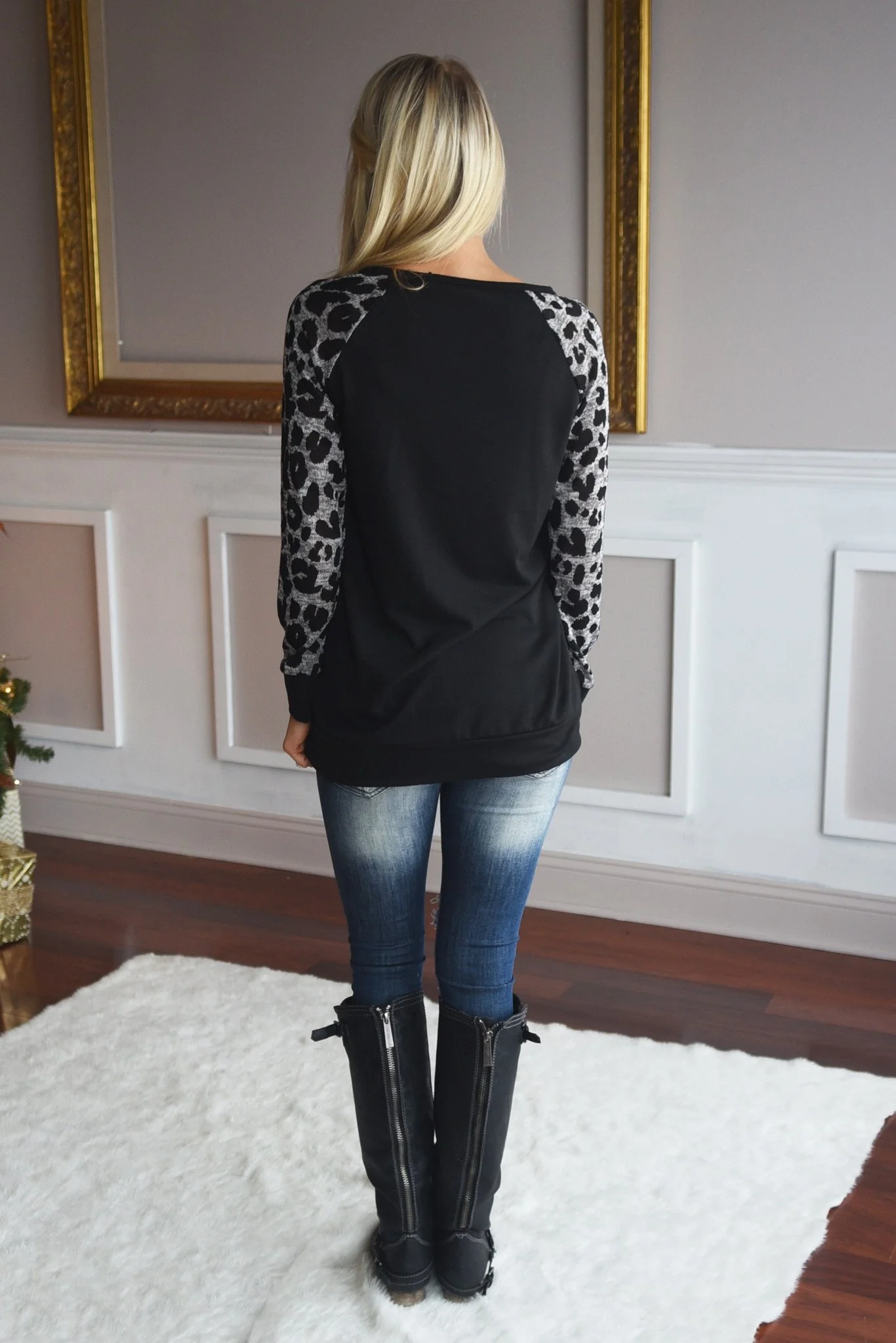 Leopard Bling Top ~ Grey - Image 5