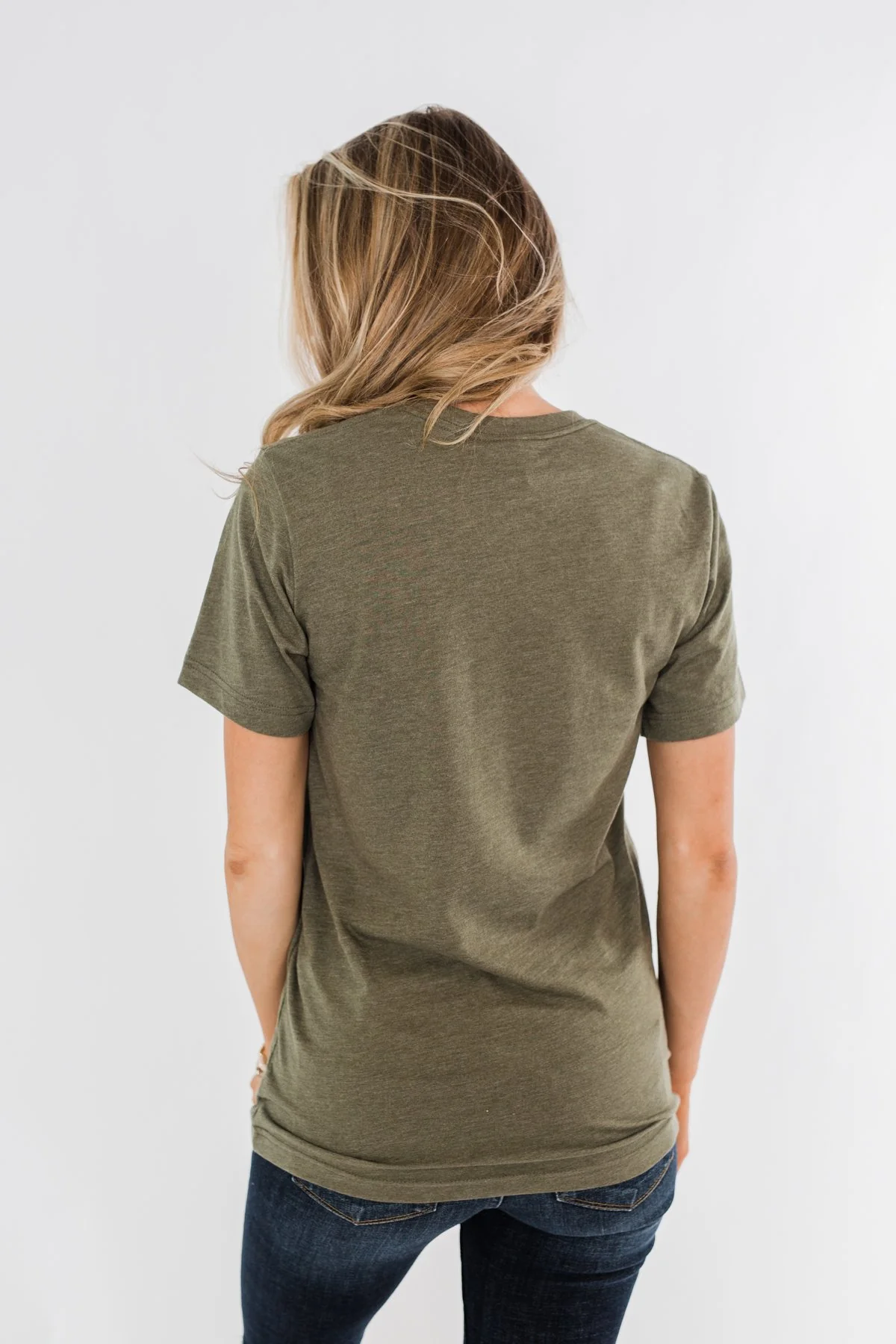 Leopard Print Sunflower Graphic Tee- Olive - Image 10