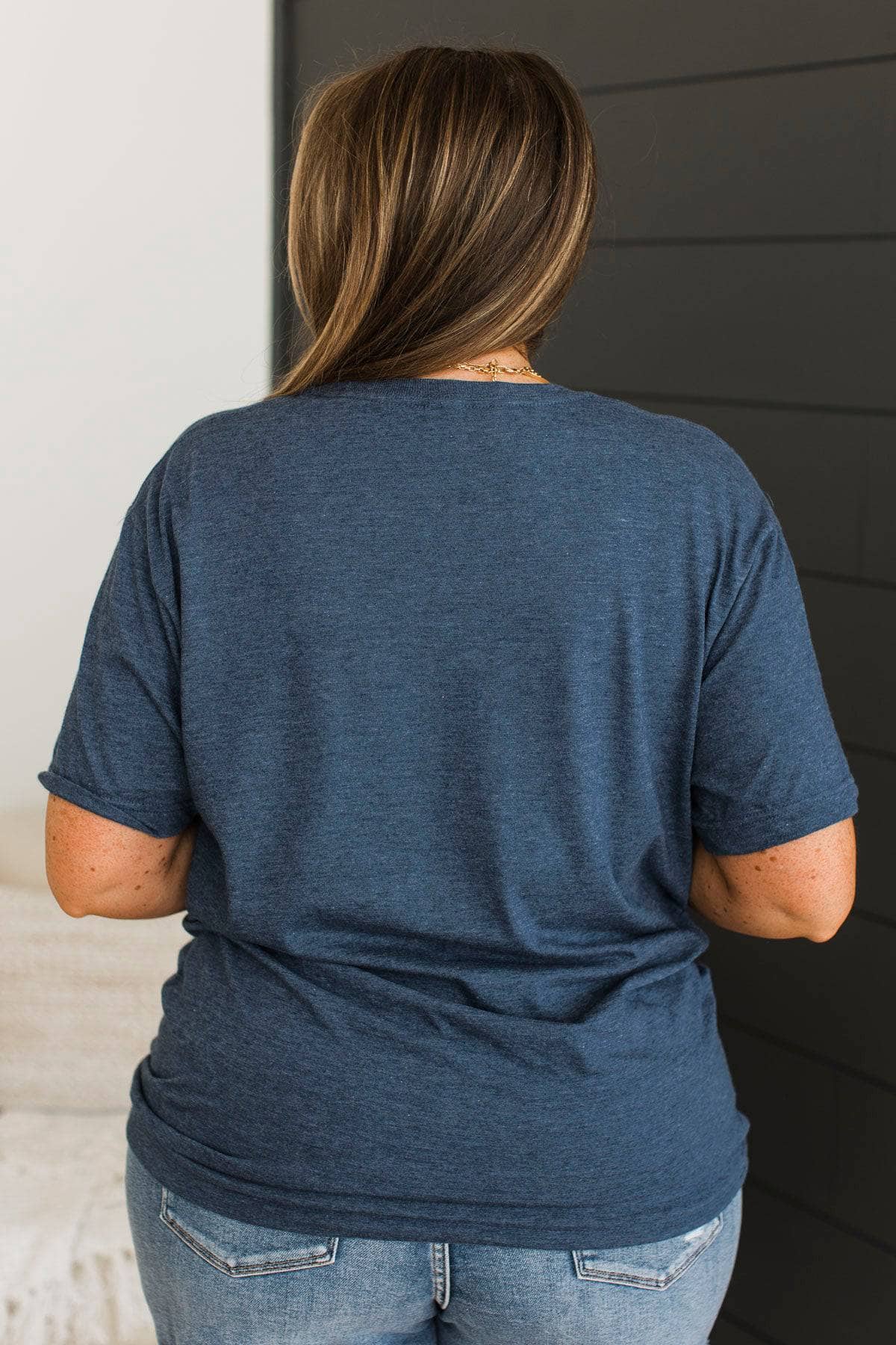 "Let Kindness Bloom" Graphic Tee- Dark Navy - Image 8