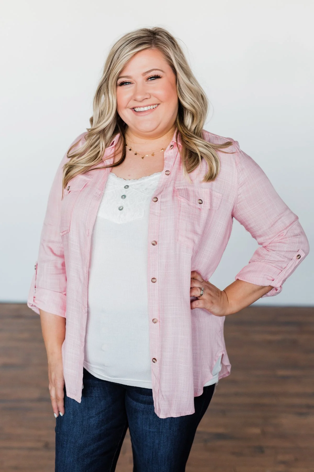 Let Me Adore You Button Down Top- Pink - Image 2