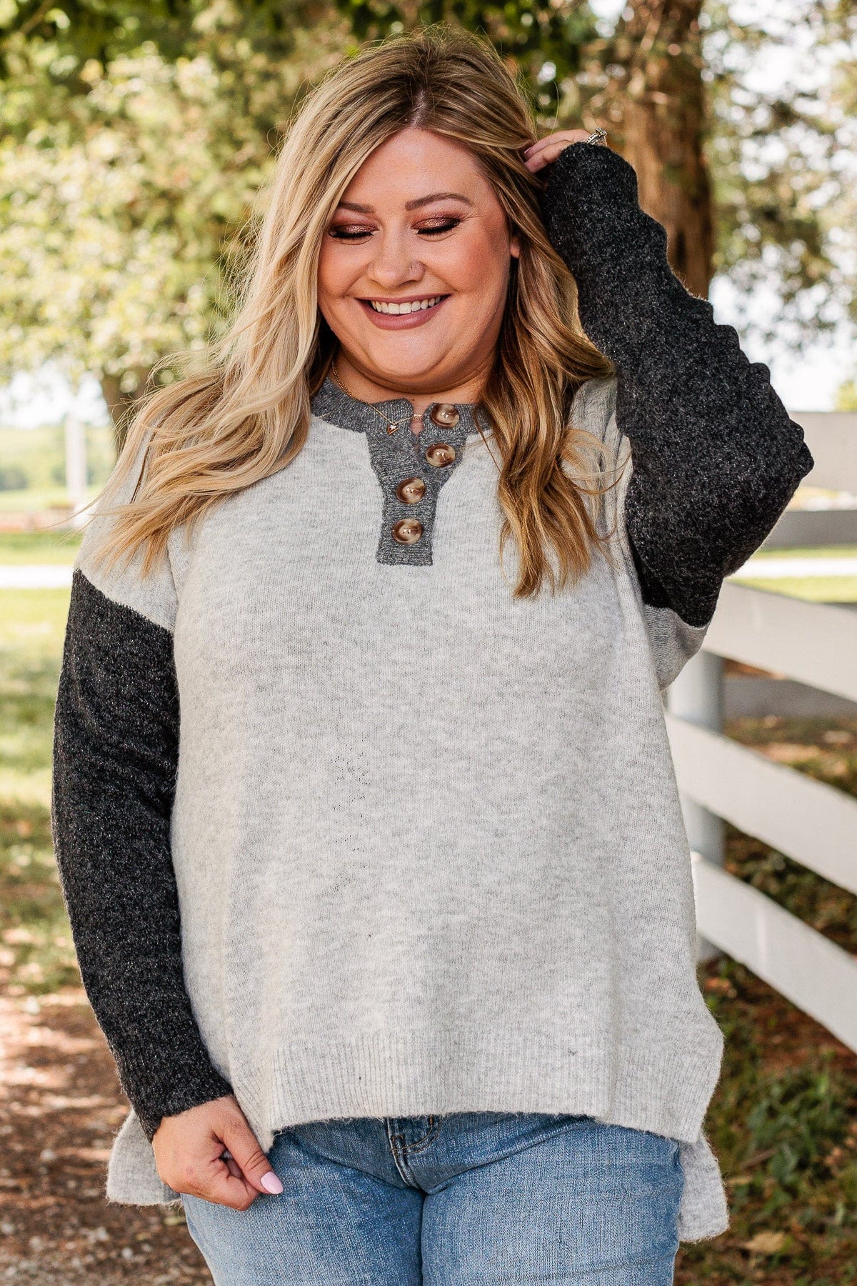 Let Me Remind You Knit Sweater- Grey - Image 3