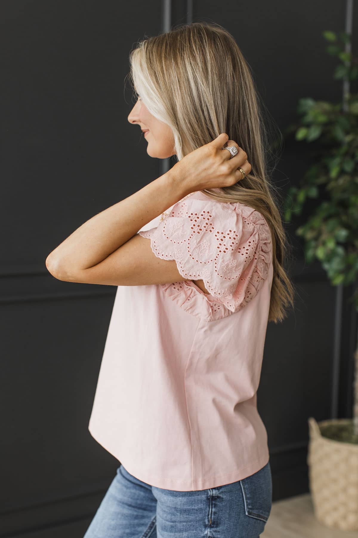 Let’s Walk Awhile Short Sleeve Top- Light Pink - Image 7