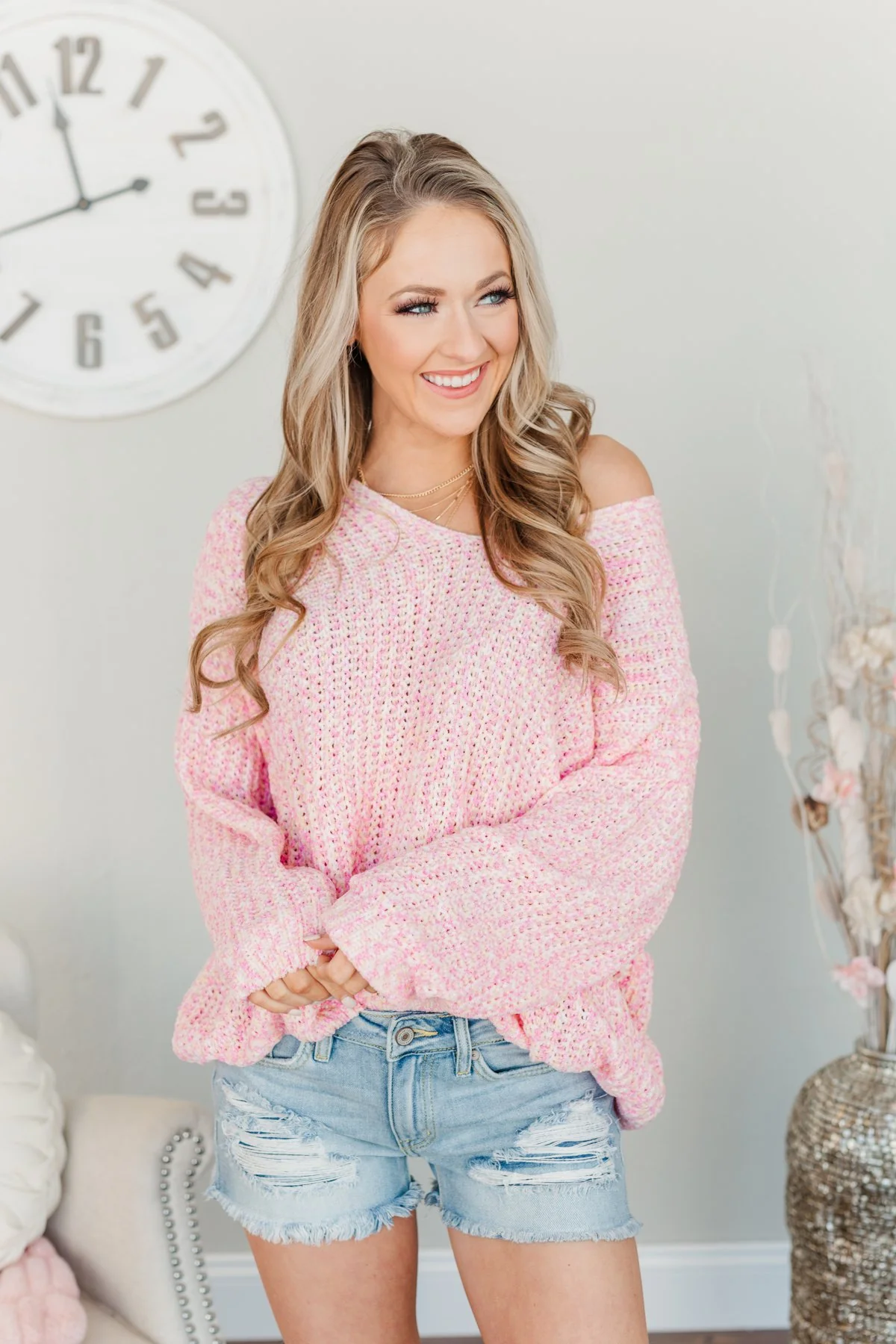 Let Your Confidence Shine Knit Sweater- Pink, Yellow, & Ivory - Image 6