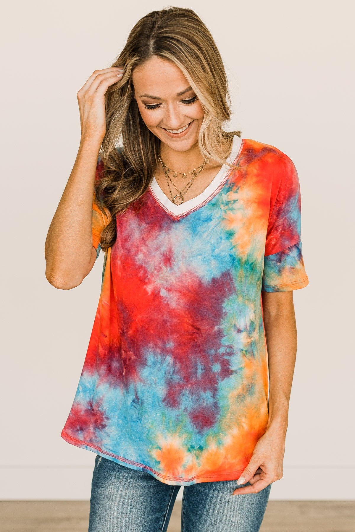 Let Your Light Shine Tie Dye Top- Rainbow - Image 6