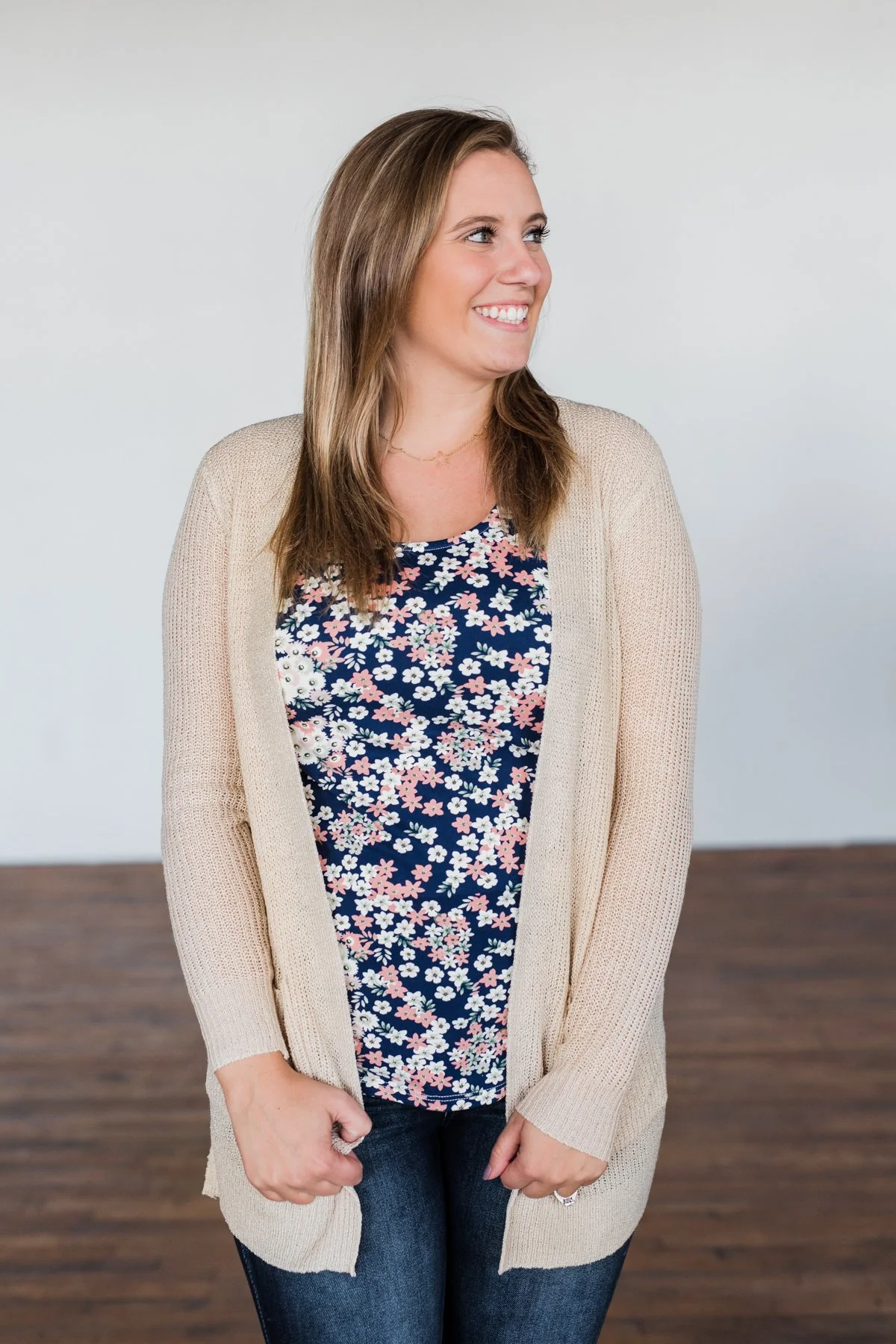 Let's Begin Again Floral Tank Top- Navy - Image 9