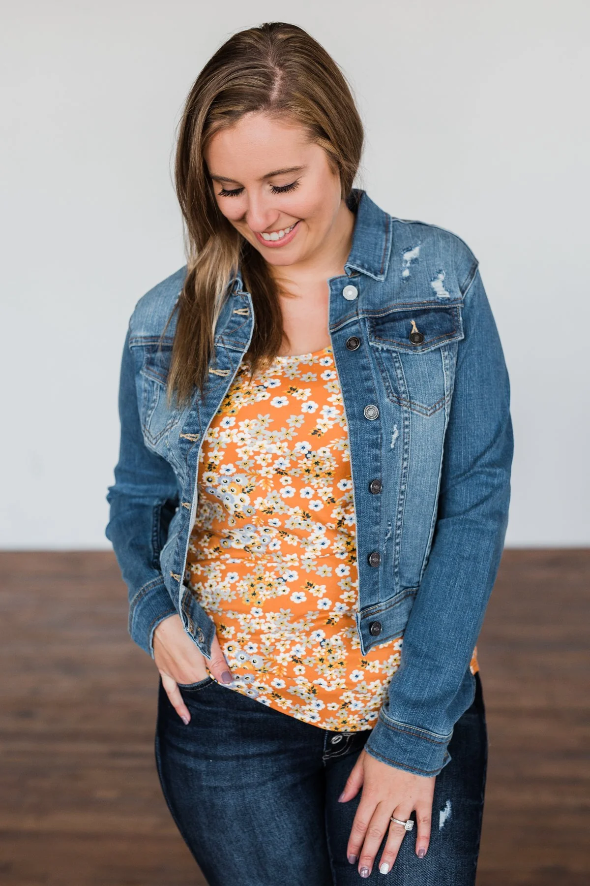Let's Begin Again Floral Tank Top- Orange - Image 5