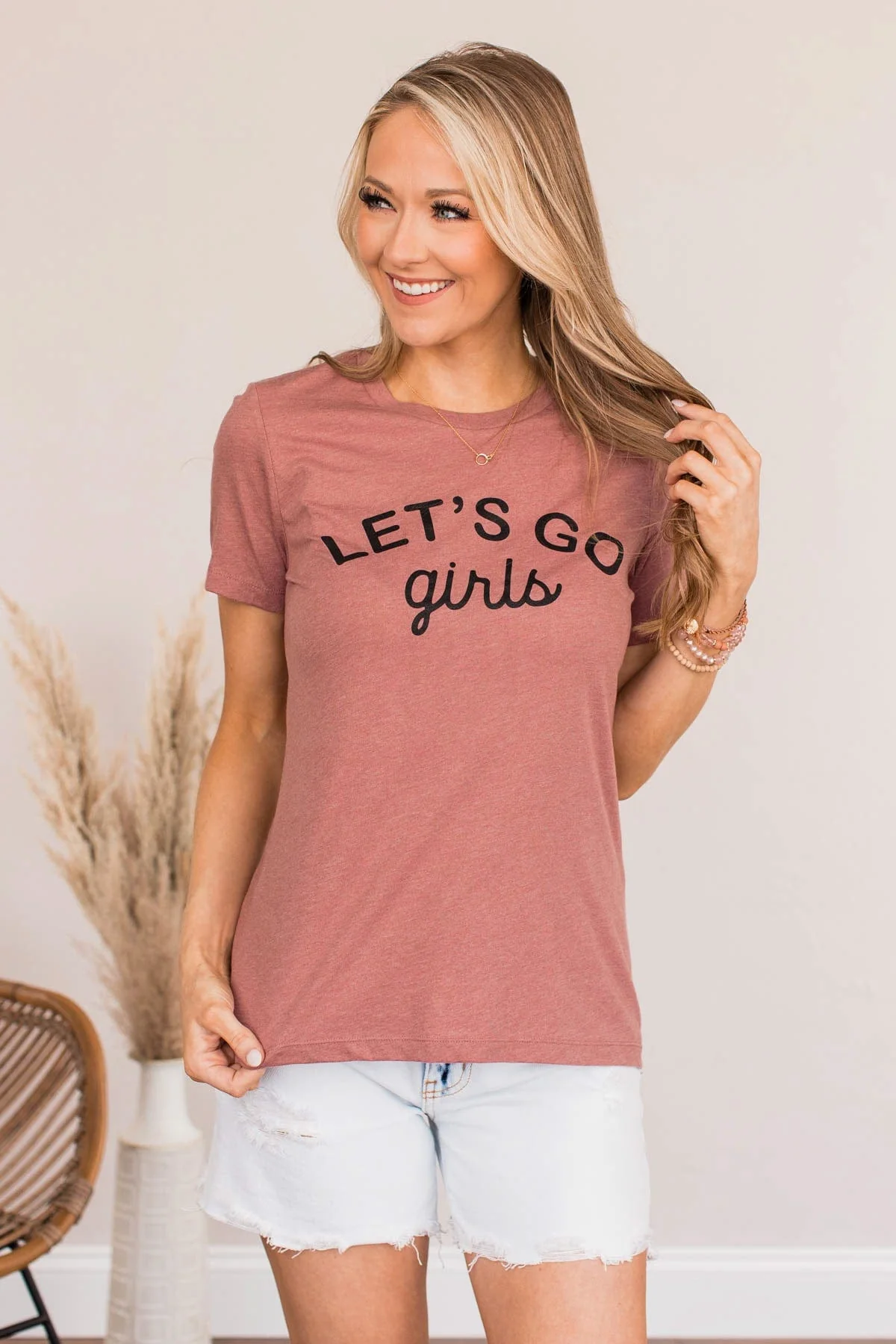 "Let's Go Girls" Graphic Tee- Mauve - Image 2