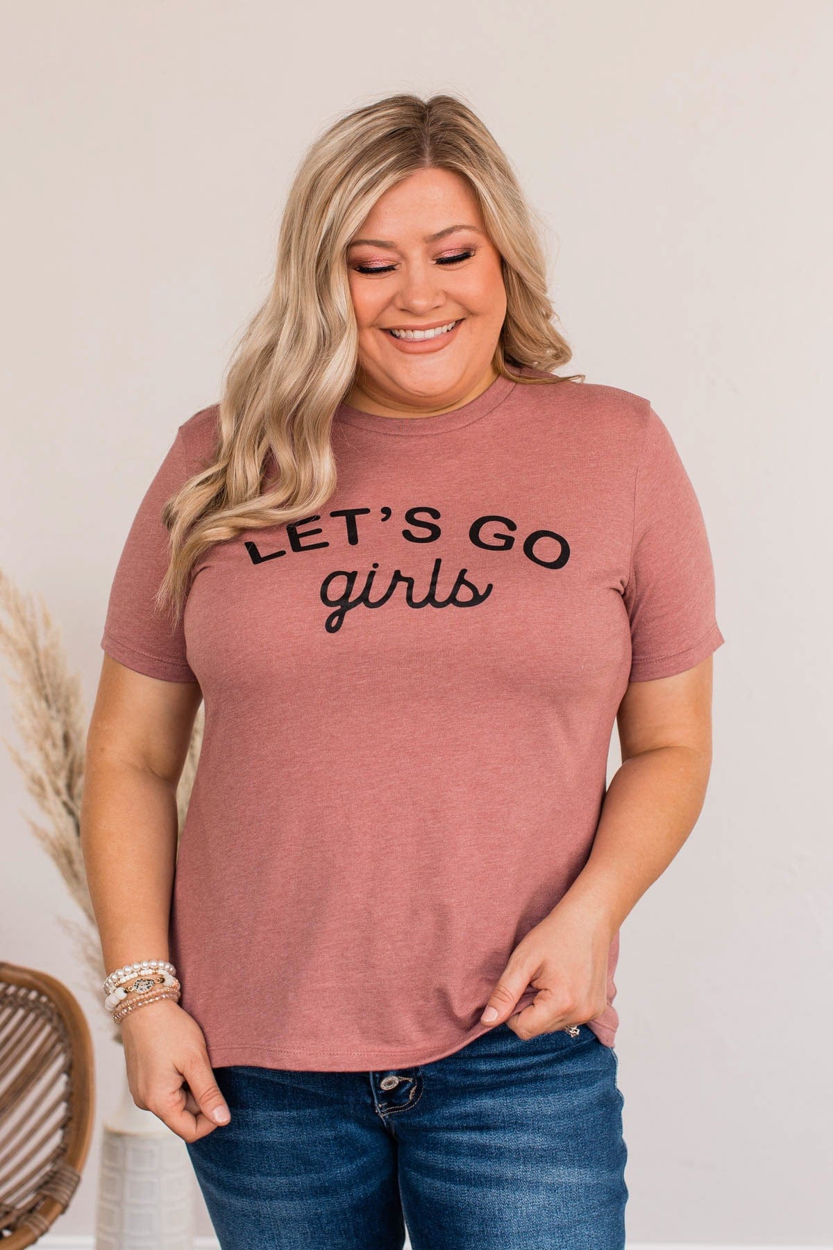 "Let's Go Girls" Graphic Tee- Mauve - Image 5