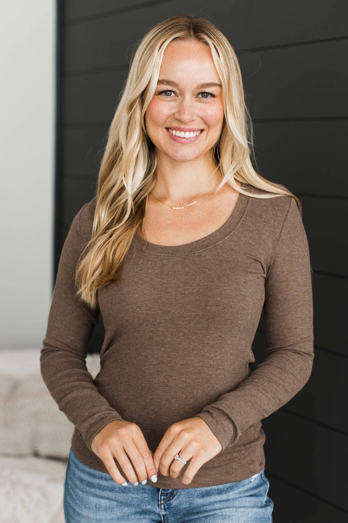 Letting Go Of You Long Sleeve Top- Brown - Image 4