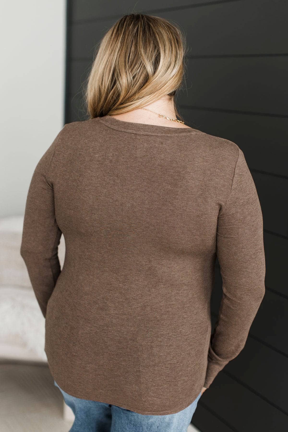 Letting Go Of You Long Sleeve Top- Brown - Image 7