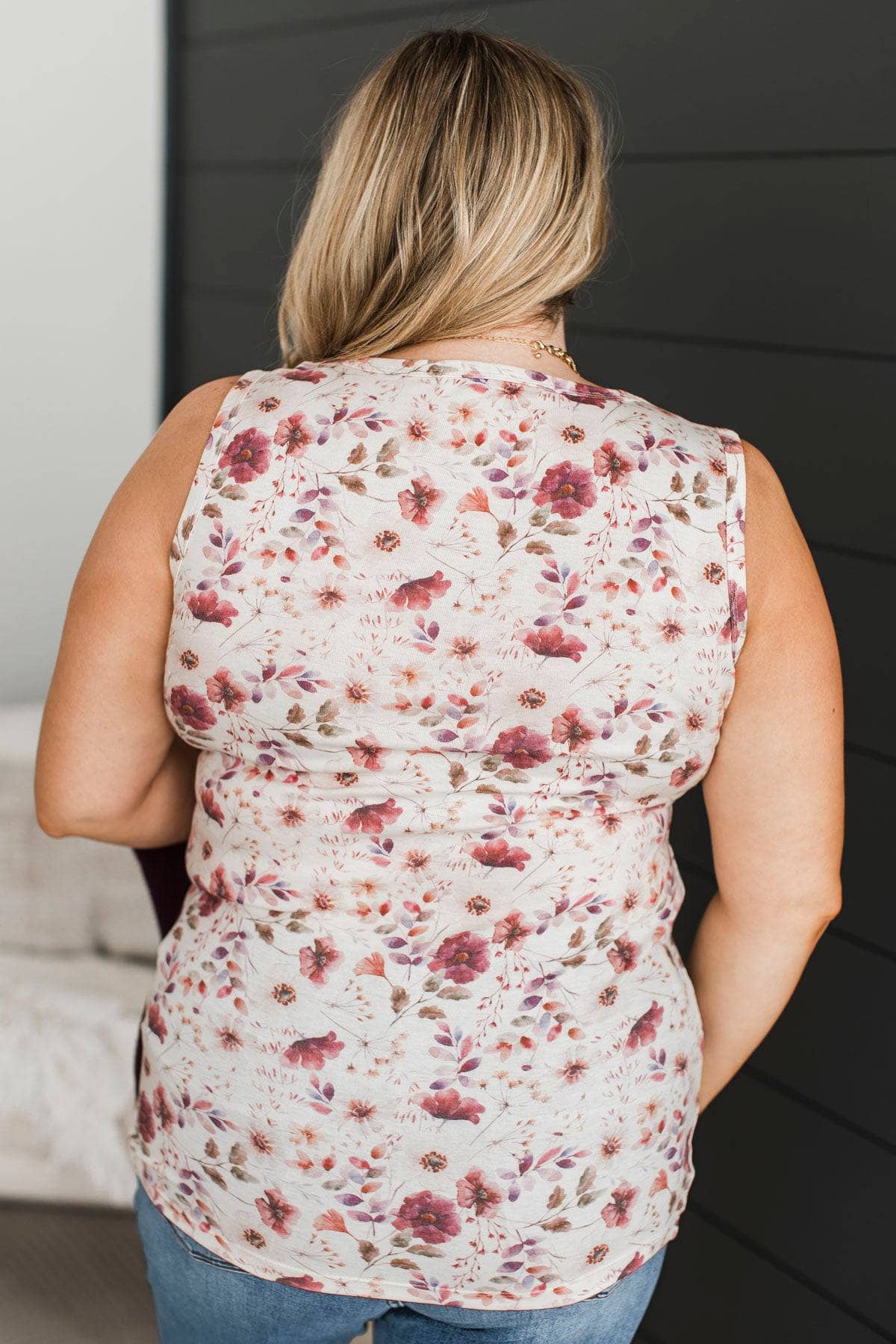 Life Full of Romance Floral Tank Top- Ivory - Image 8