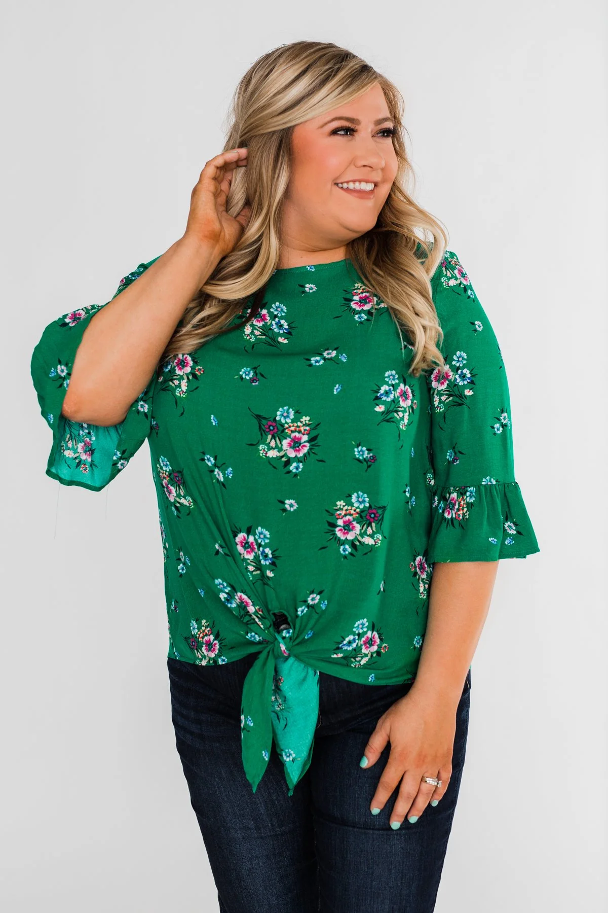 Life In A Fairytale Floral Top- Enchanted Green - Image 14
