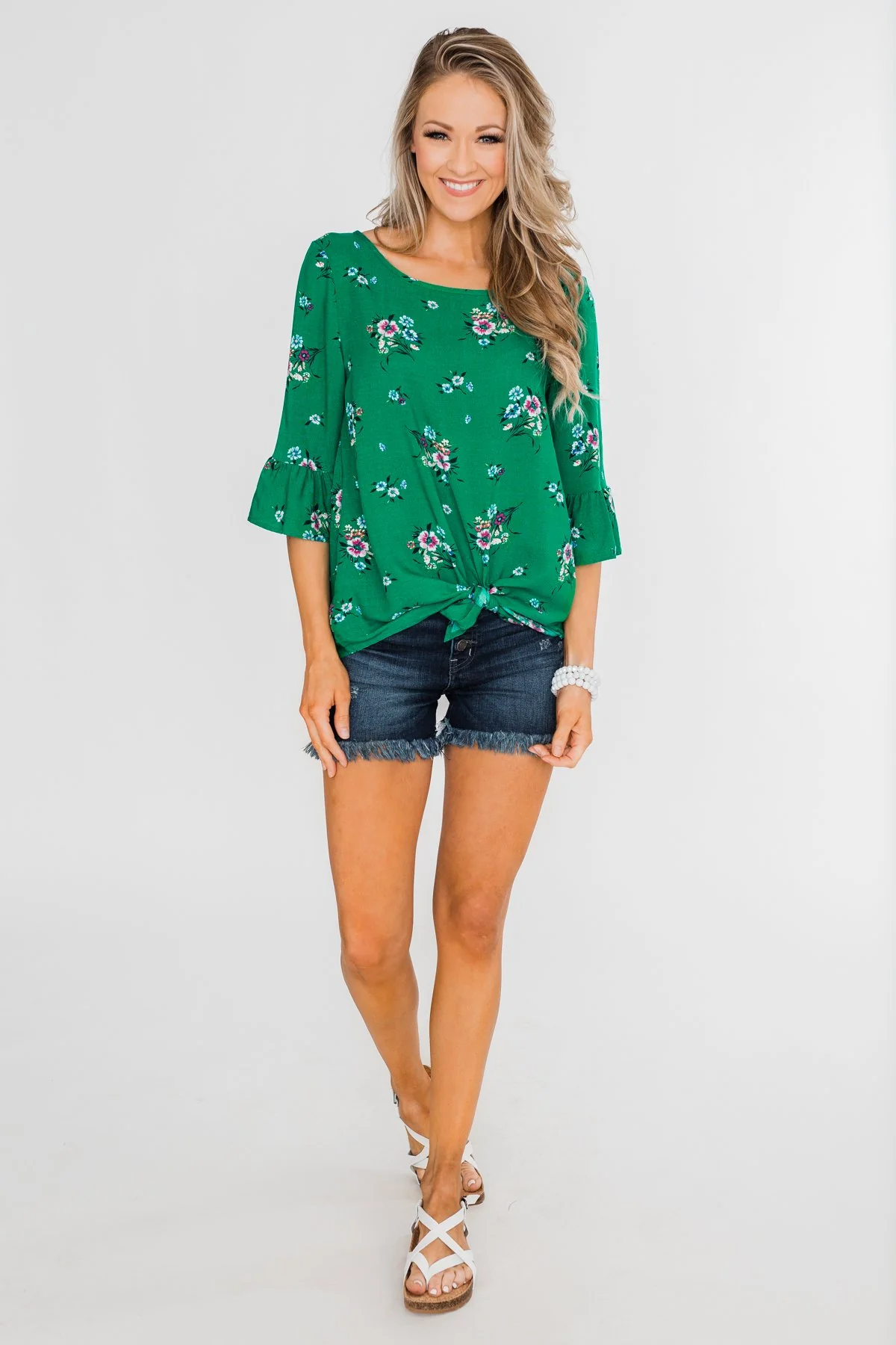 Life In A Fairytale Floral Top- Enchanted Green - Image 4