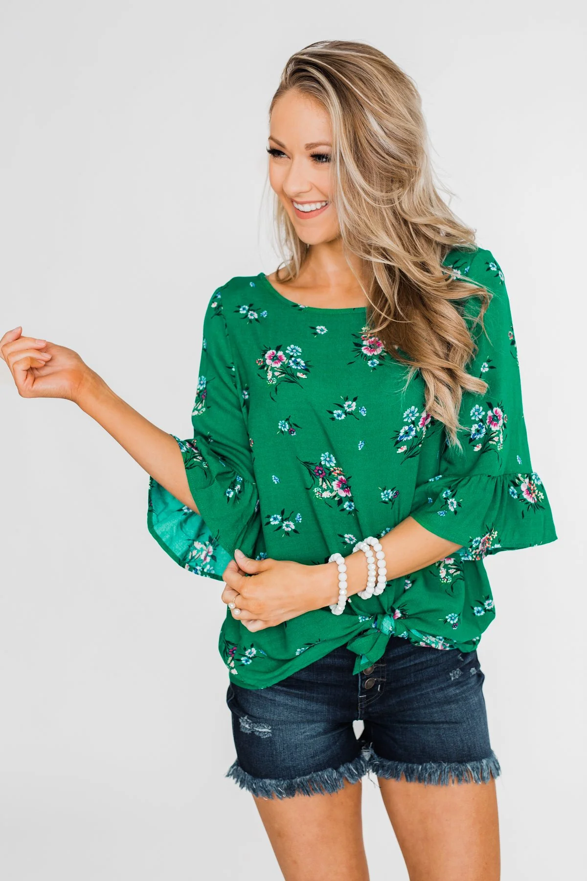 Life In A Fairytale Floral Top- Enchanted Green - Image 9