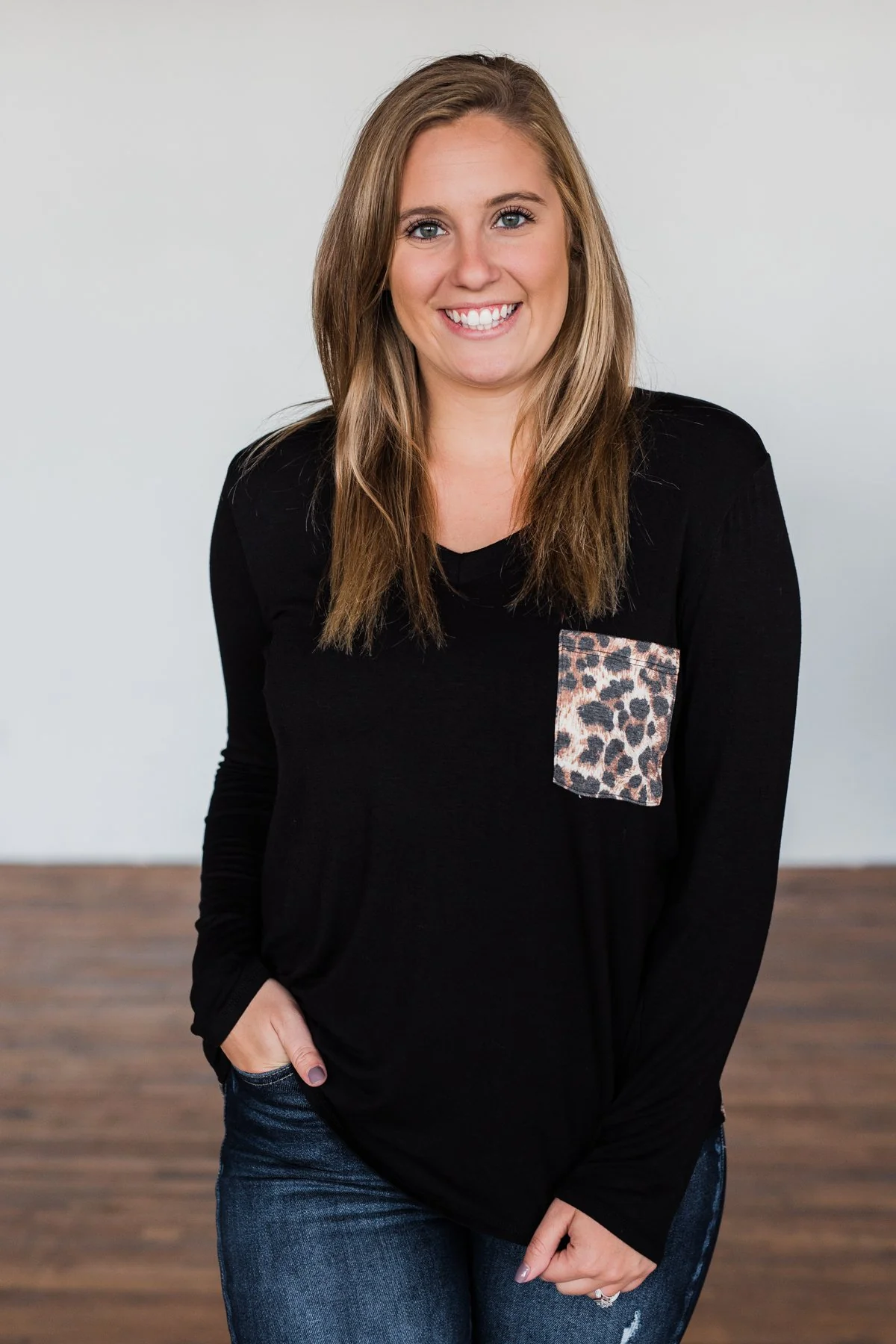 Life In The Wild Long Sleeve Top- Black