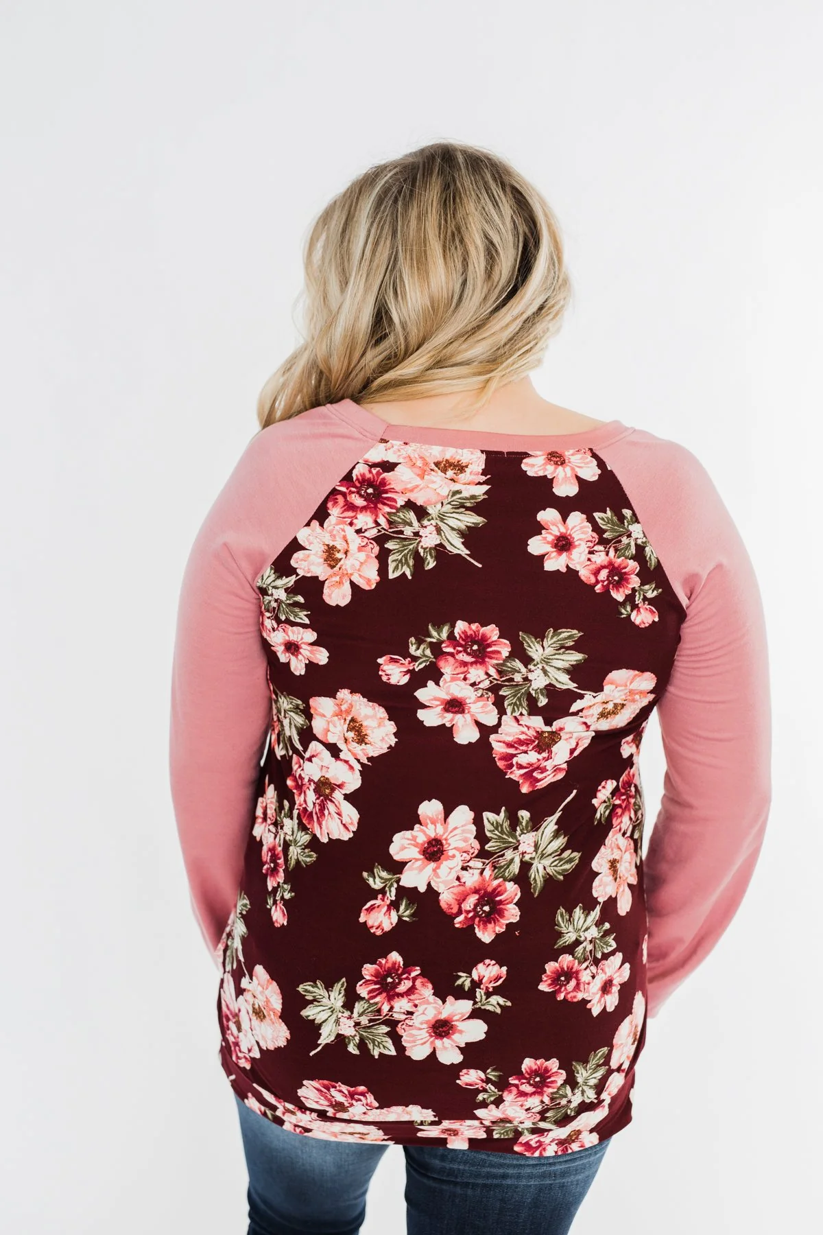 Life With You Floral Top- Mauve Pink & Burgundy - Image 10