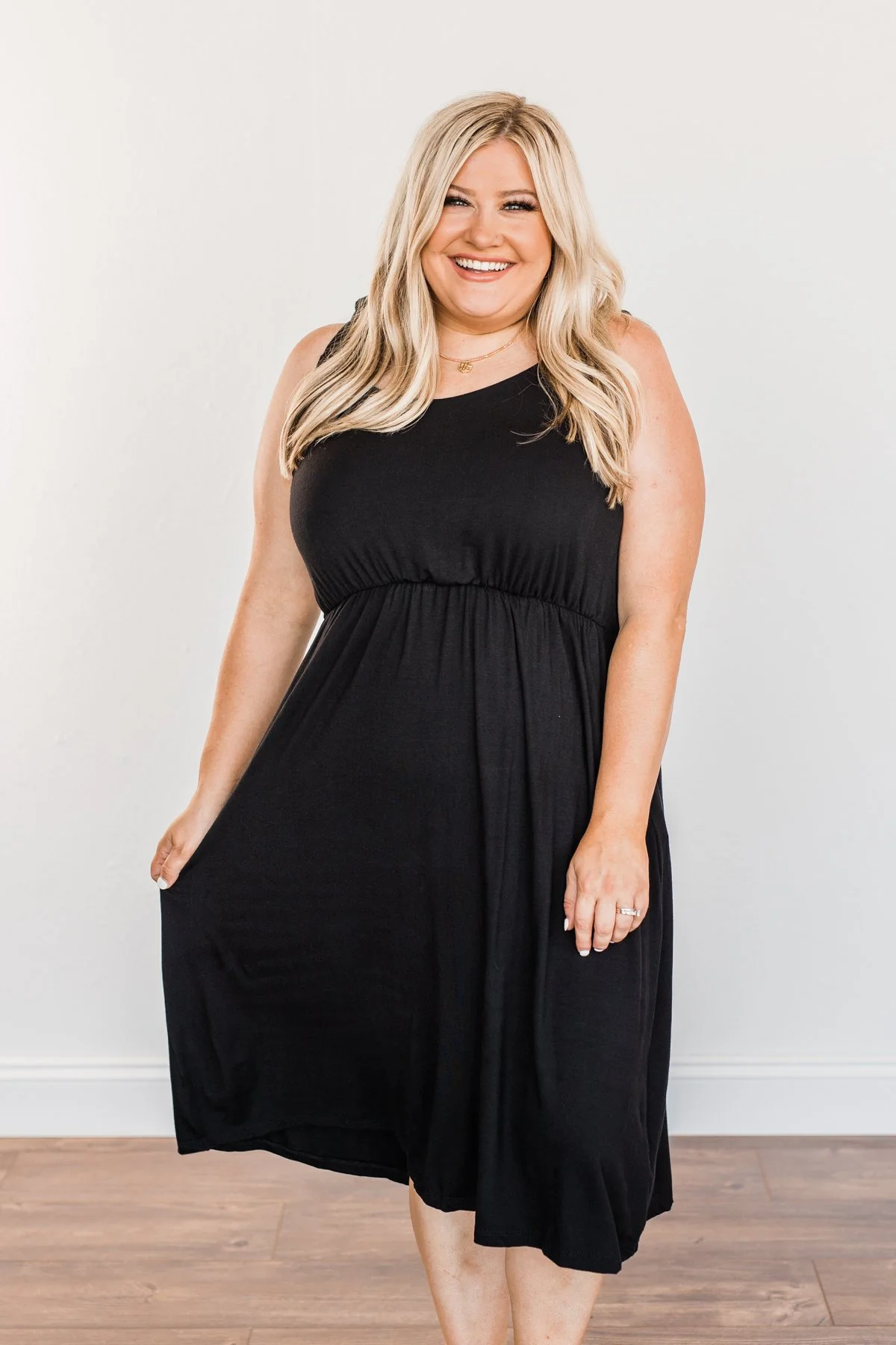 Lifetime Of Loving You Tie Sleeve Dress- Black - Image 4