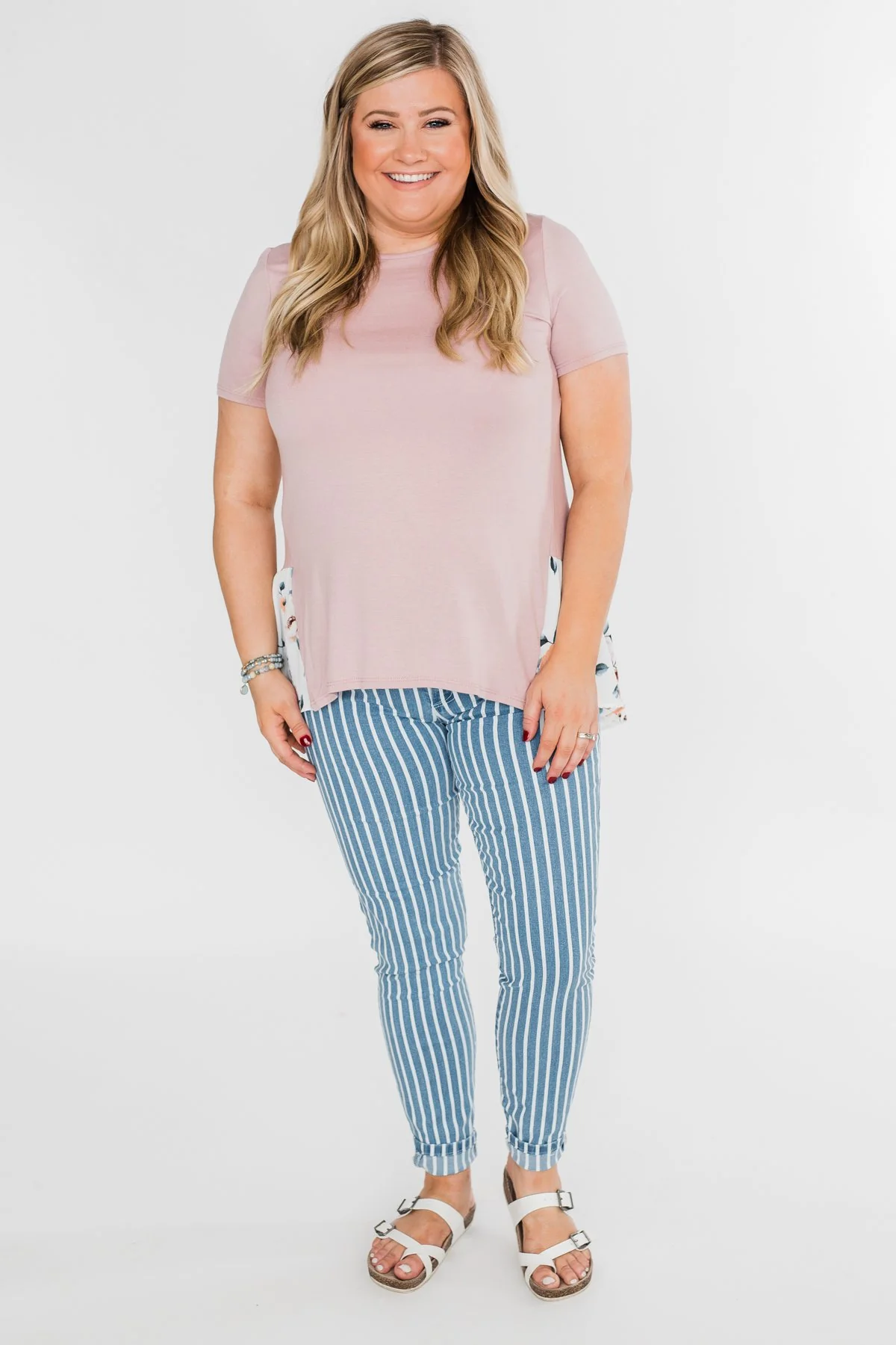 Lift My Spirits Floral Ruffle Top- Mauve - Image 4
