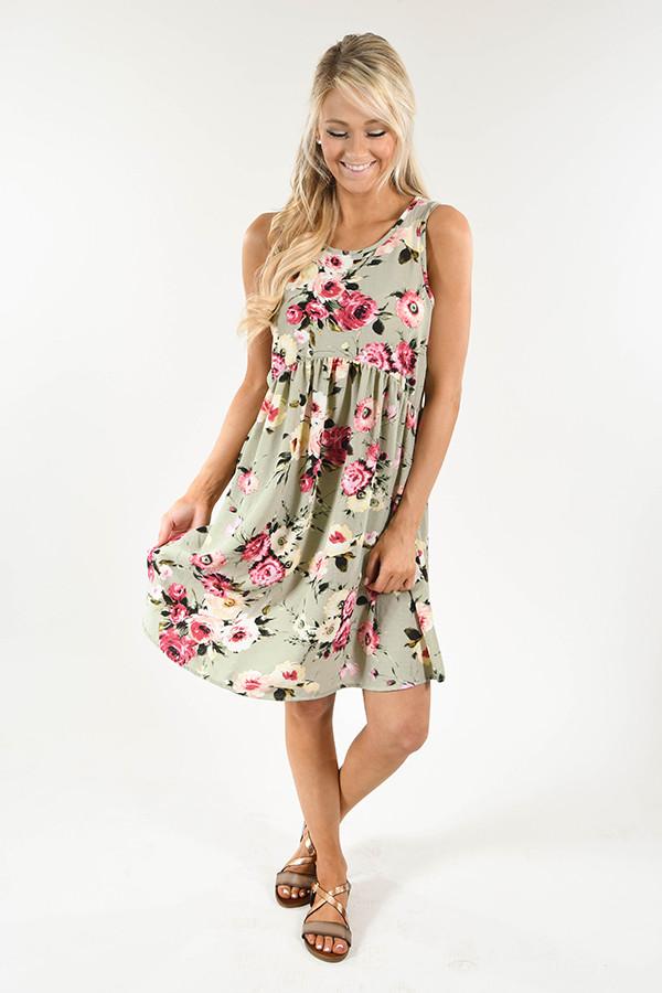 Light Green Floral Dress - Image 2