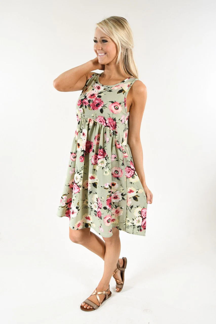 Light Green Floral Dress - Image 5