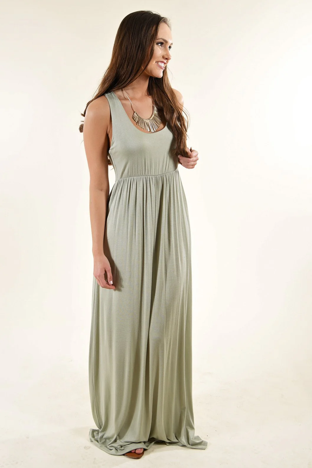 Light Green Maxi Tank Dress - Image 3