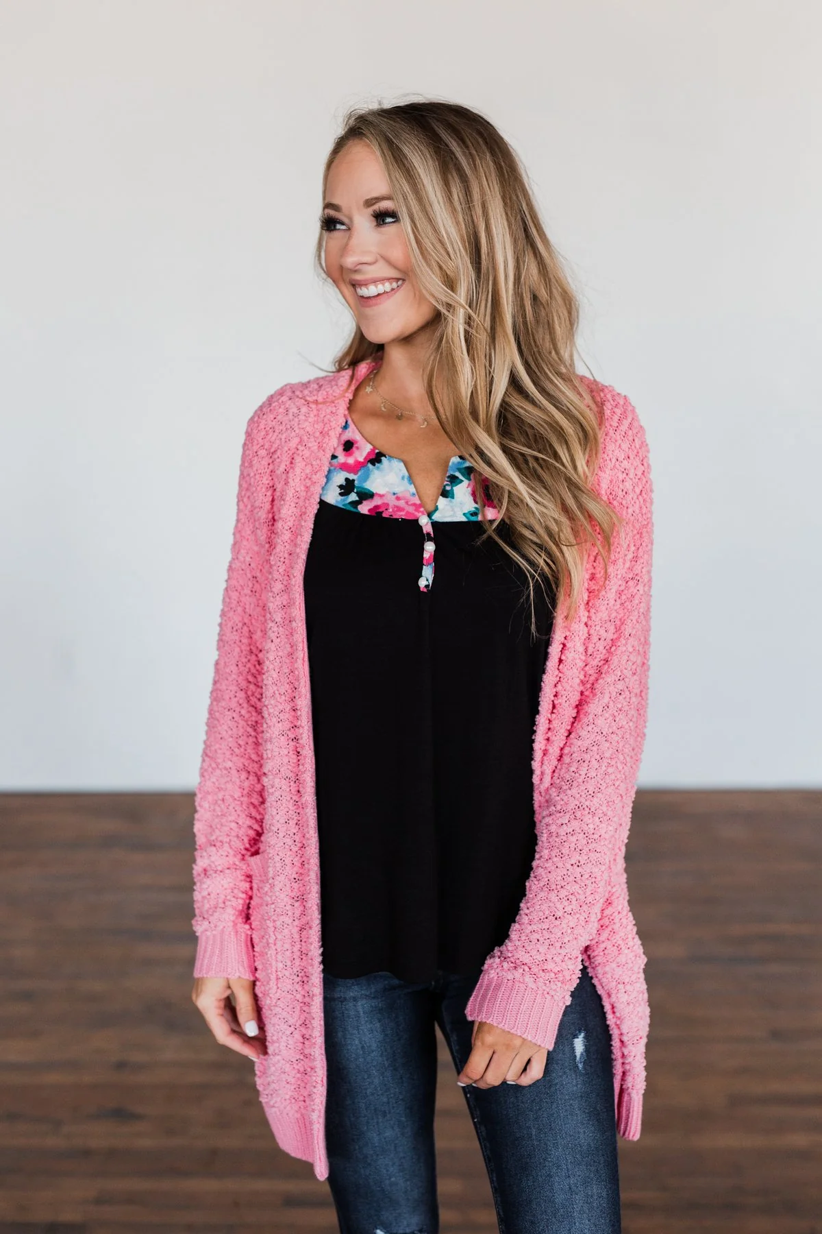 Light In The Dark Floral Ruffle Sleeve Top- Black - Image 3