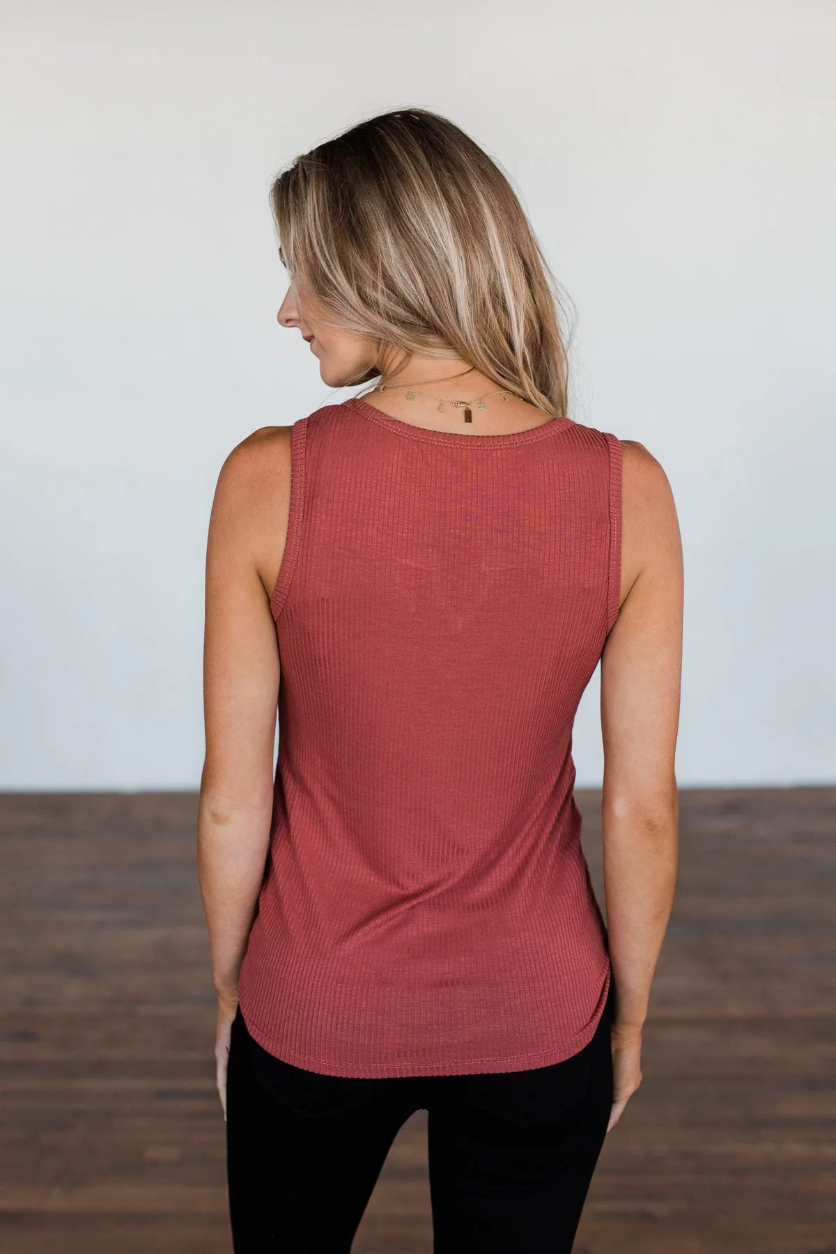 Light Up My Life Notch Tank Top- Cognac - Image 10
