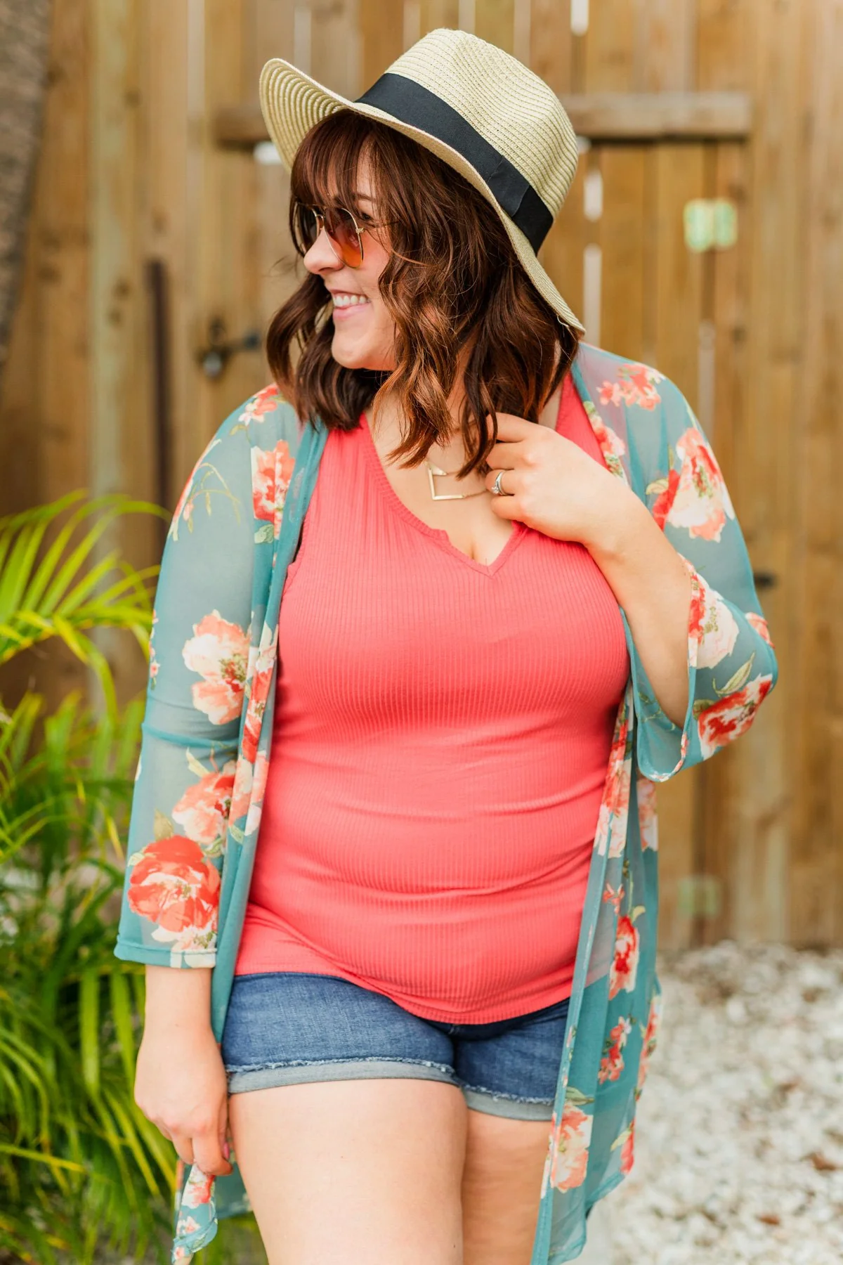 Light Up My Life Notch Tank Top- Deep Coral - Image 15