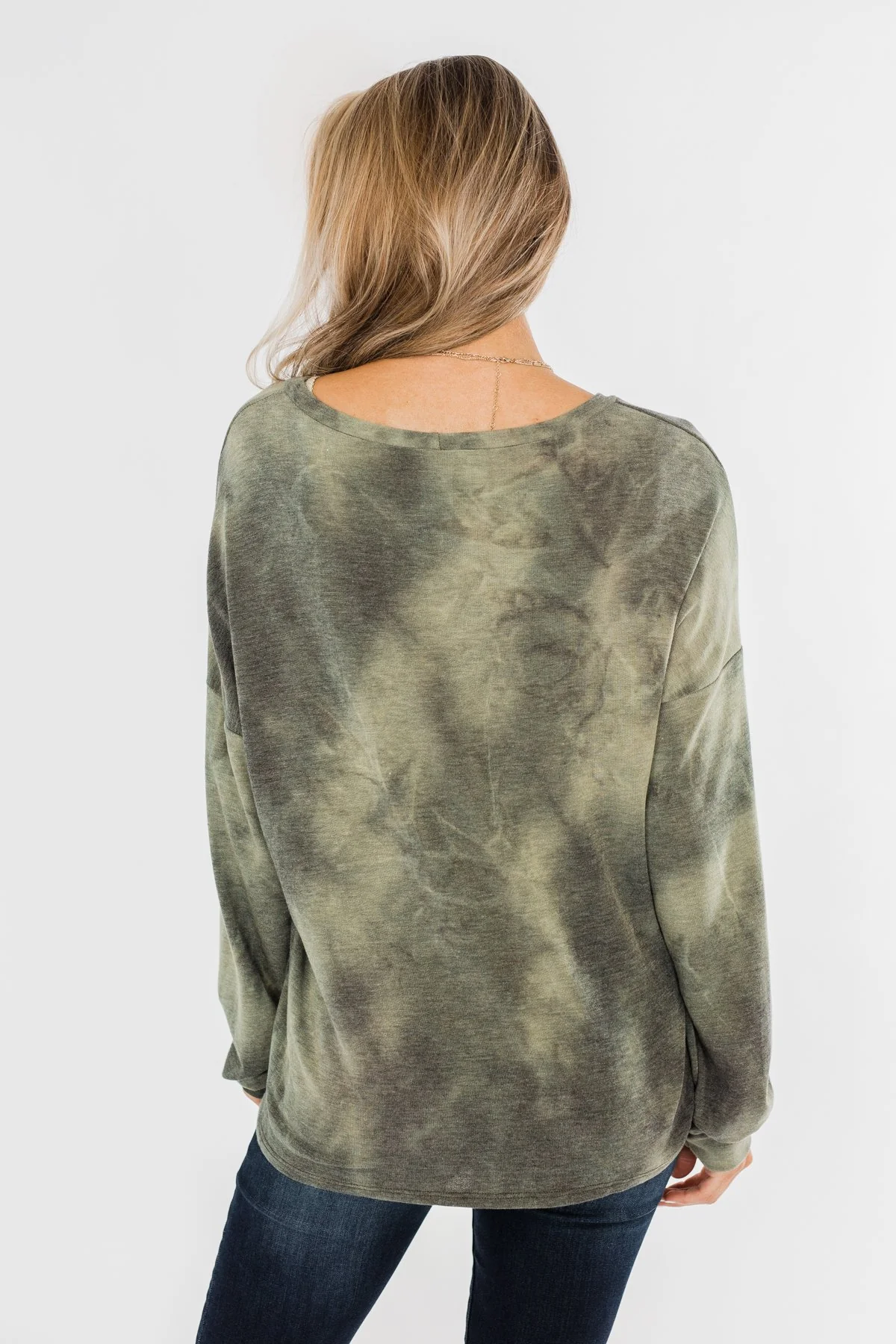 Light Up Your Life Tie Dye Top- Olive - Image 9
