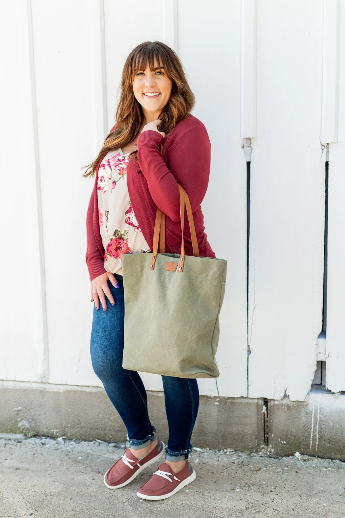 Light Weight Open Front Cardigan- Brick Red - Image 9