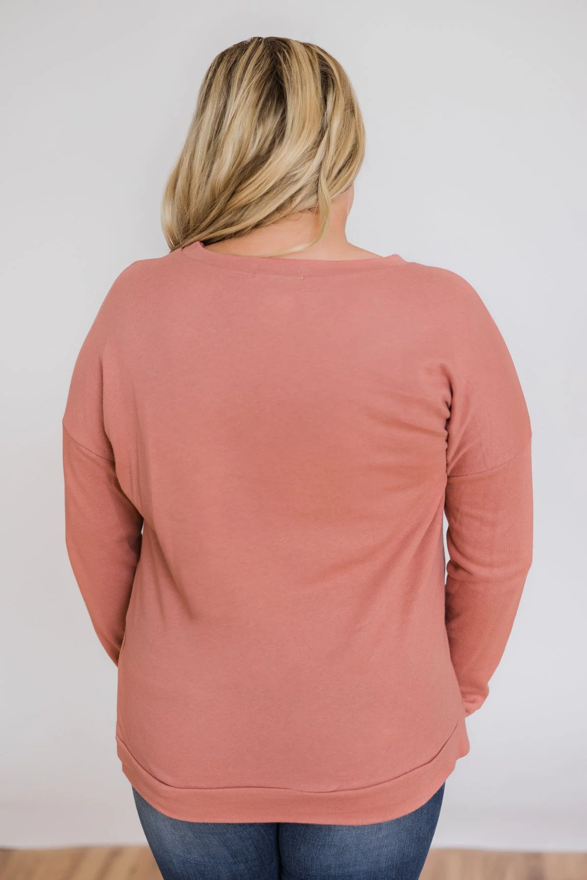 Lightweight Long Sleeve Crewneck- Rosé - Image 10