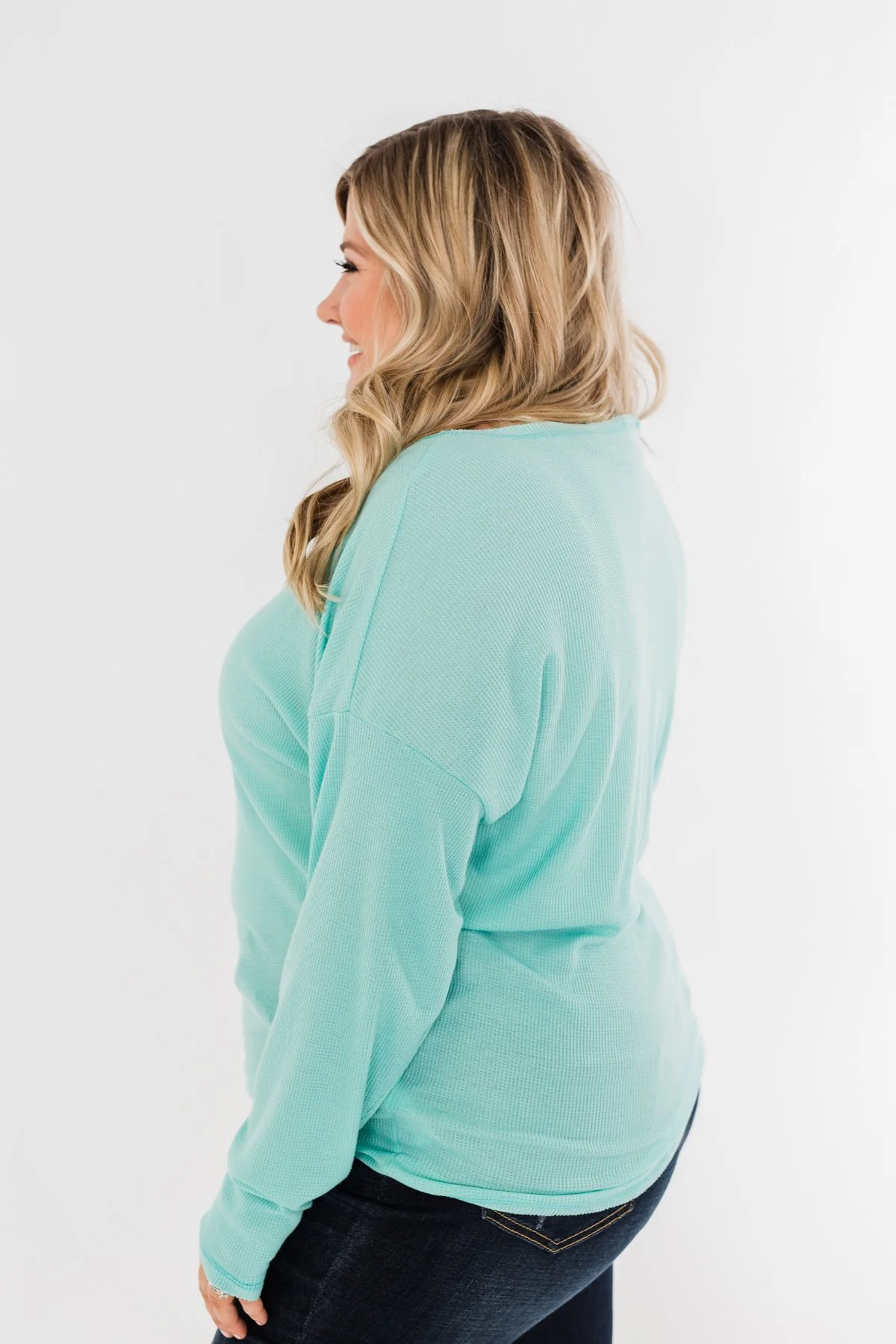 Lightweight Long Sleeve Thermal Top- Mint Blue - Image 8