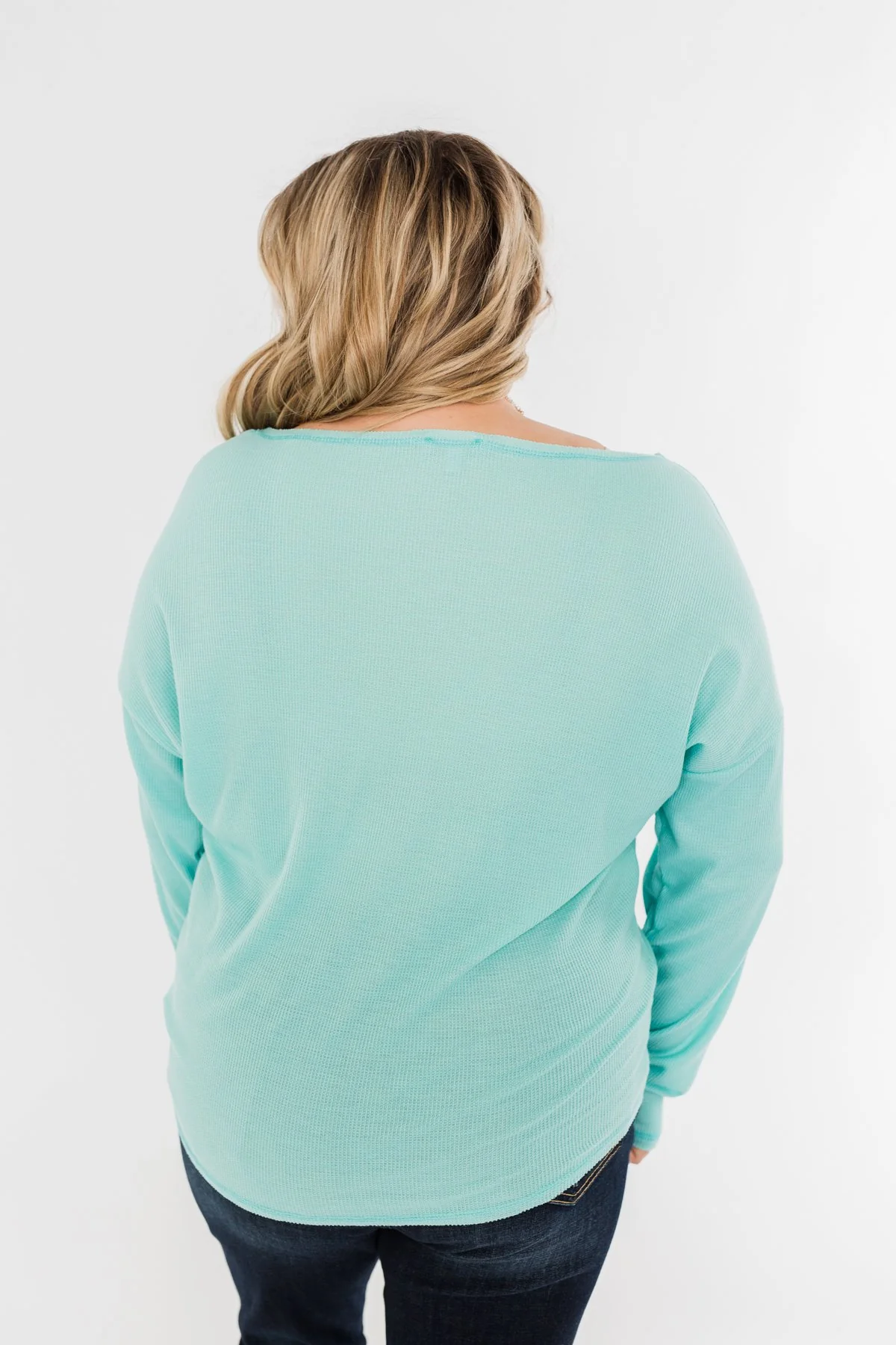 Lightweight Long Sleeve Thermal Top- Mint Blue - Image 9