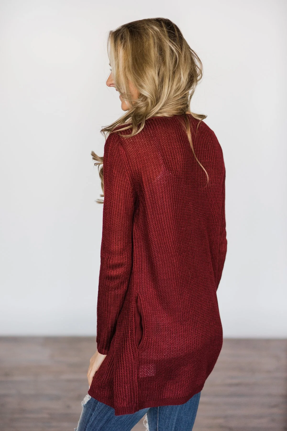 Lightweight Red Knit Cardigan - Image 4