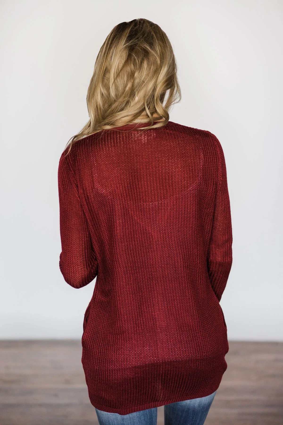 Lightweight Red Knit Cardigan - Image 5