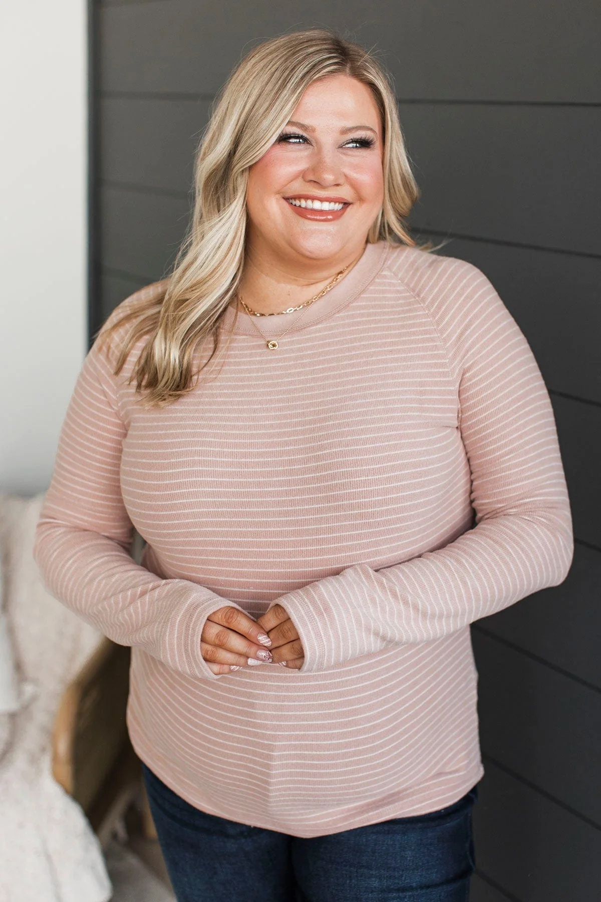 Like You A Lot Striped Top- Mauve