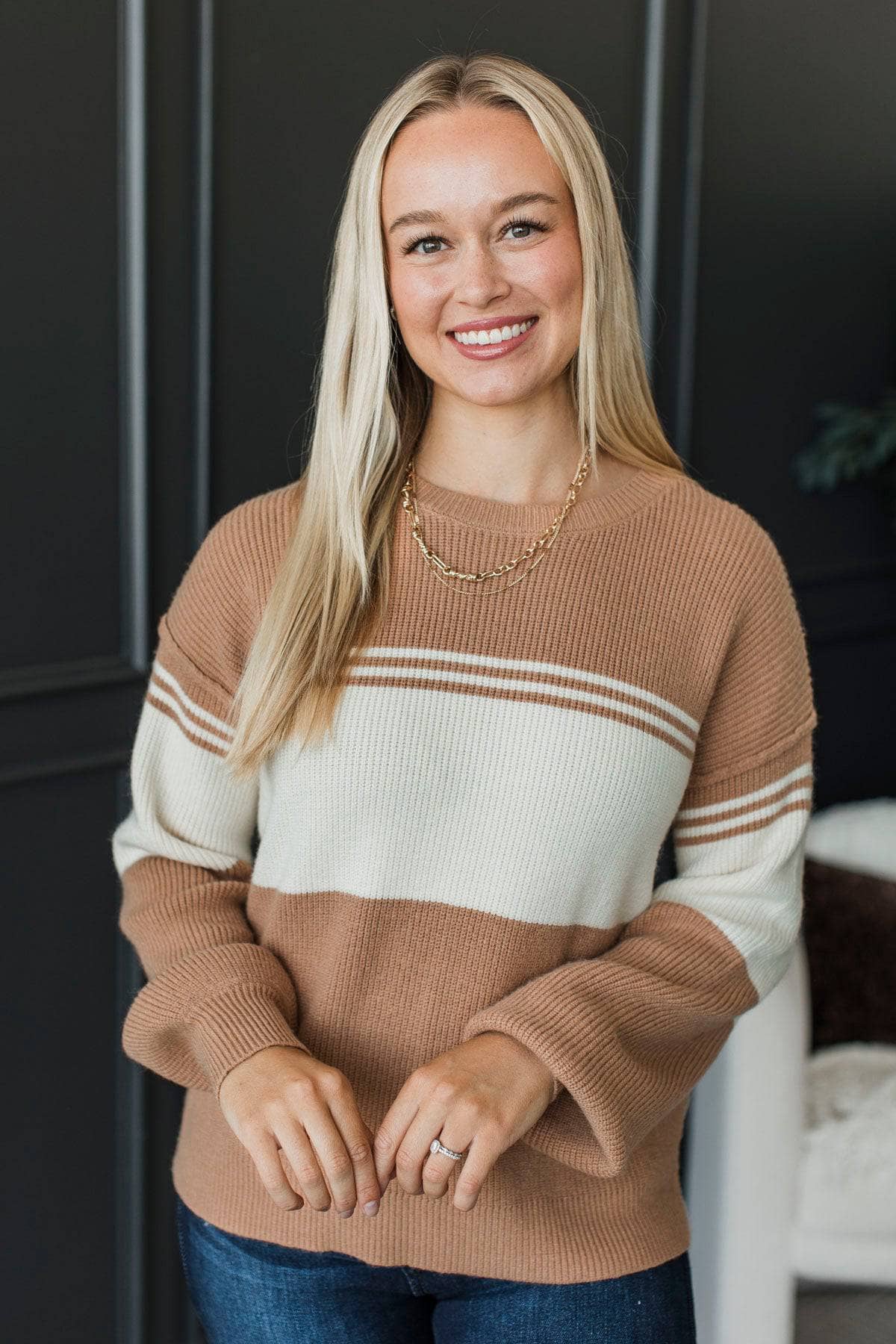 Likely To Swoon Knit Sweater- Dusty Apricot