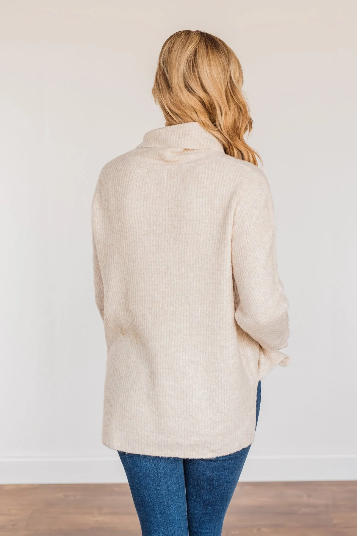 Limelight Aura Knit Cowl Neck Sweater- Oatmeal - Image 17
