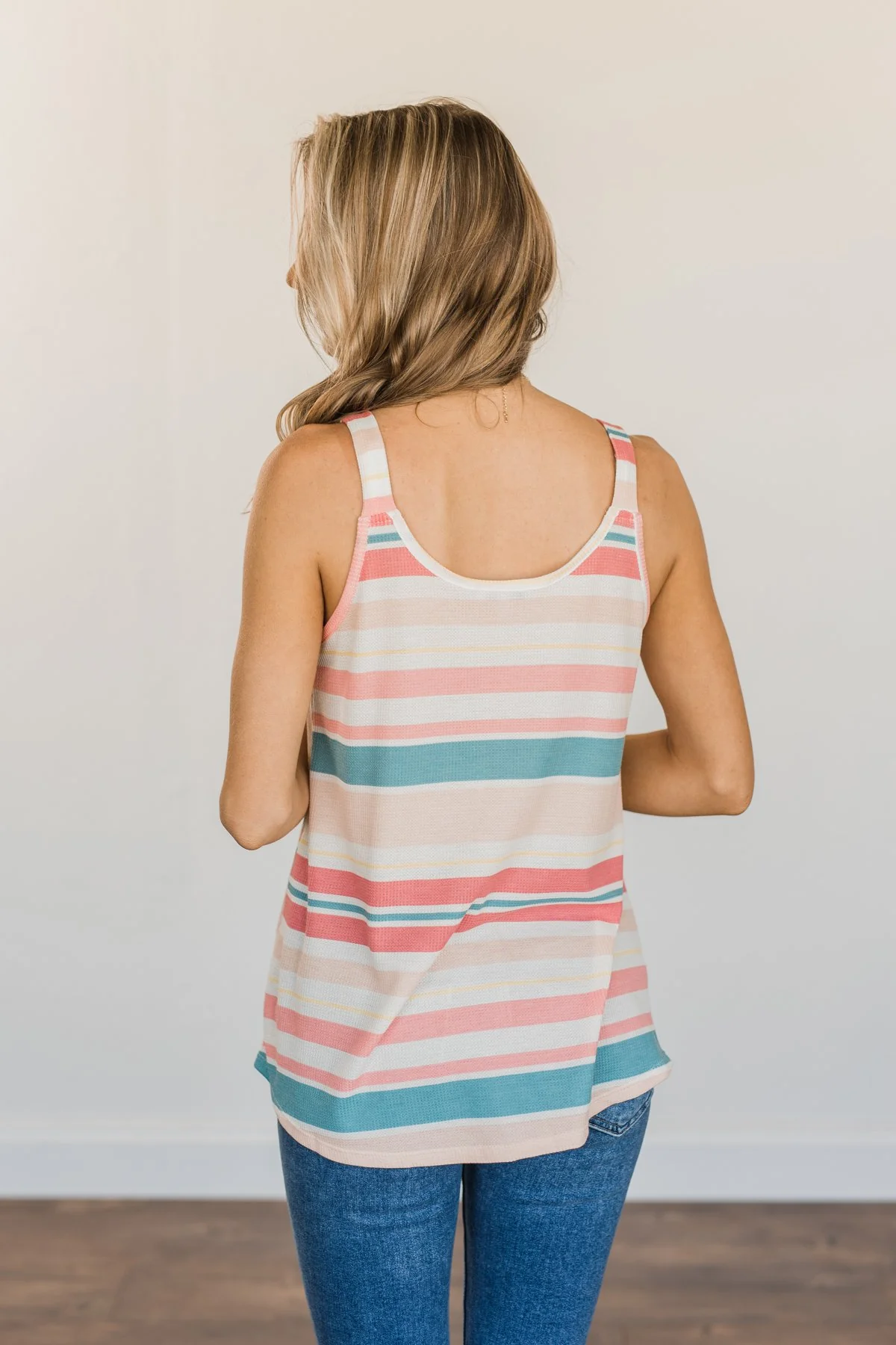 Limitless Love Striped Tank Top- Peach & Coral - Image 11